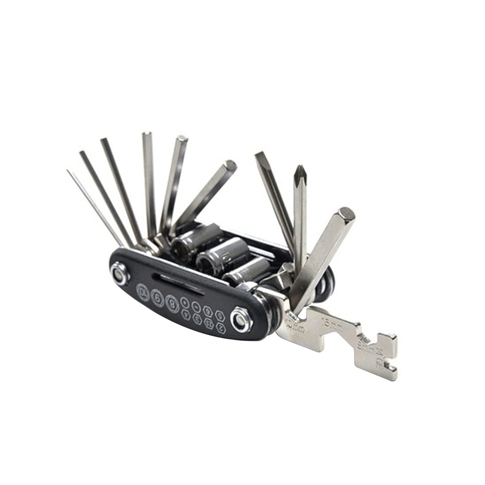 QINQIN 15-in-1 Bike Repair Tool Kit - Portable Folding Multitool with Screwdriver & Wrench for Bicycle Maintenance - Perfect for Roadside Repairs & Cycling Adventures