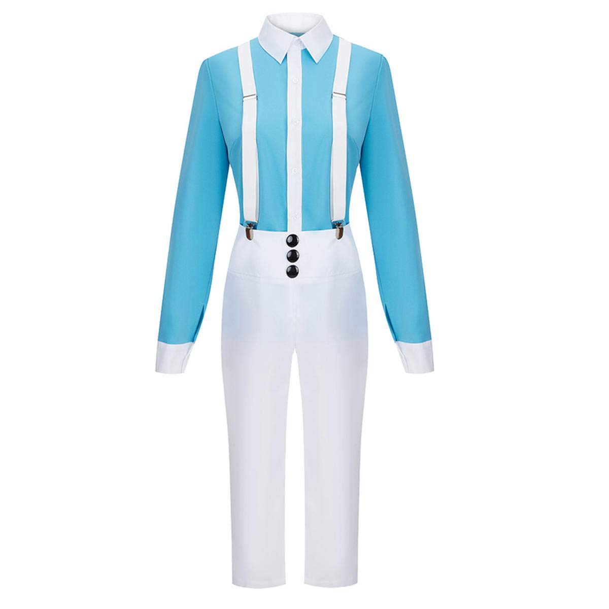 Kemono Jihen Akira Cosplay Costume - Blue School Uniform Overalls Suit with Shirt & Pants for Men & Women | Anime Convention Outfit, Halloween Dress Up, Roleplay Cosplay