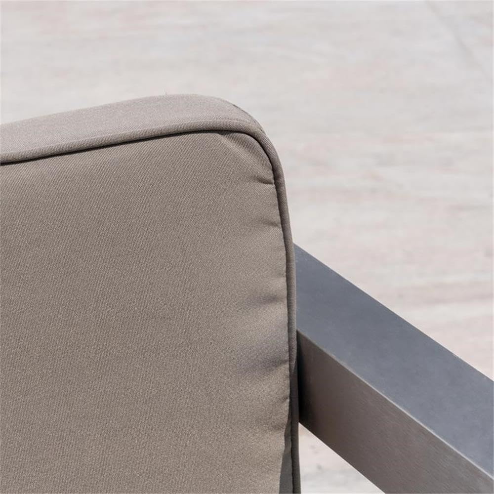 Noble House Aviara Outdoor Aluminum Club Chairs with Side Table in Silver - Patio, Poolside & Garden Lounge Furniture for Relaxing
