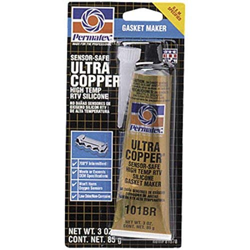 Ultra Copper® High Temp RTV Silicone Gasket Maker - Oil Resistant Sealant (3 oz Tube) for Automotive Engines, Exhaust Manifolds & Industrial Equipment