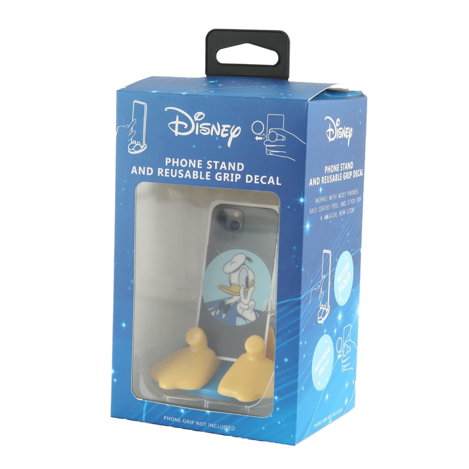Disney Mickey Mouse & Friends Phone Stand with Bonus Decal Sticker - Universal Desk Phone Holder for iPhone, Android & More - Perfect for Home, Office & Travel (Donald Duck Design)