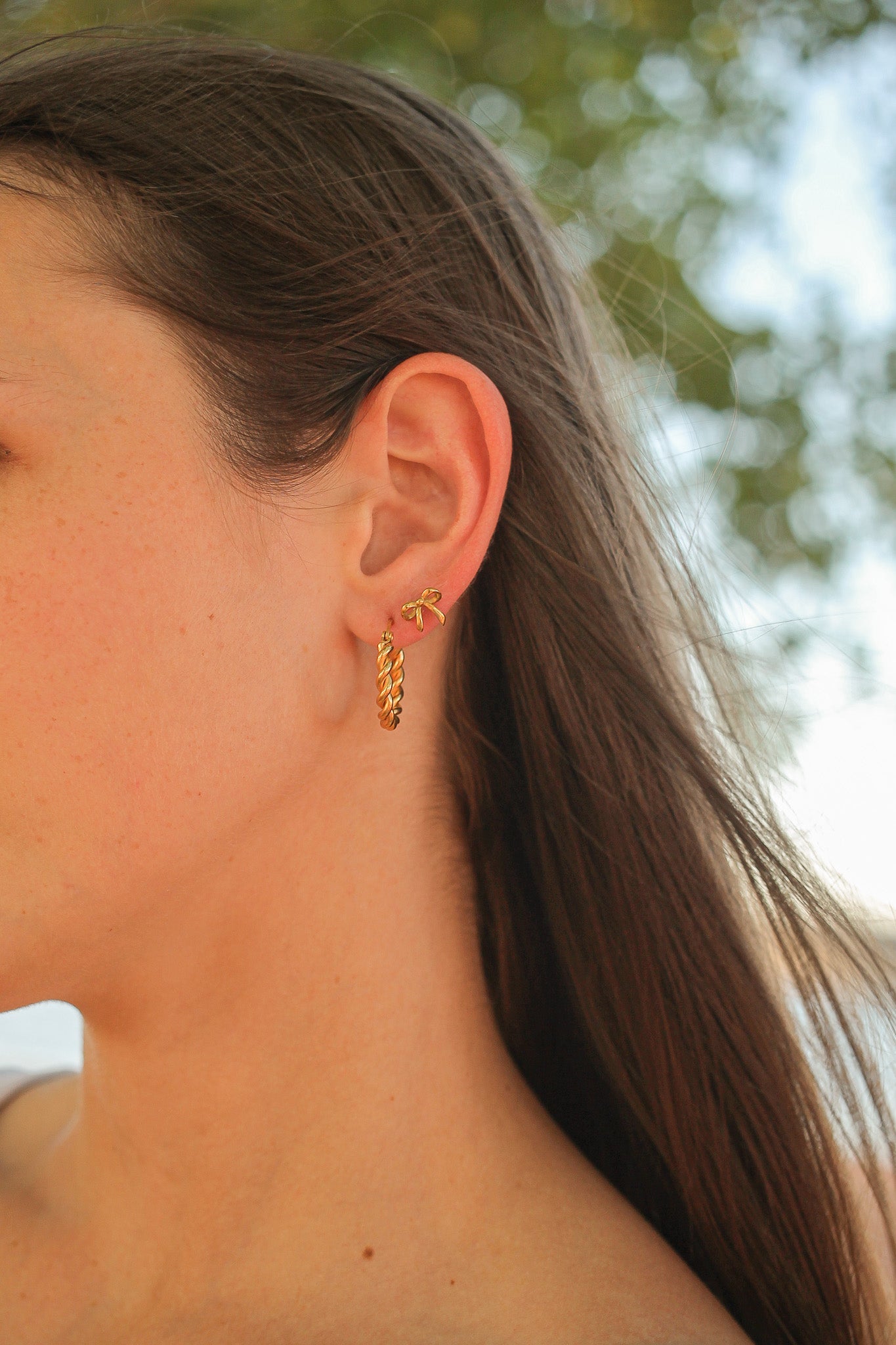 Gold Bow Flat Back Stud Earrings - Elegant & Dainty Jewelry for Women & Girls - Perfect for Parties, Weddings & Everyday Wear