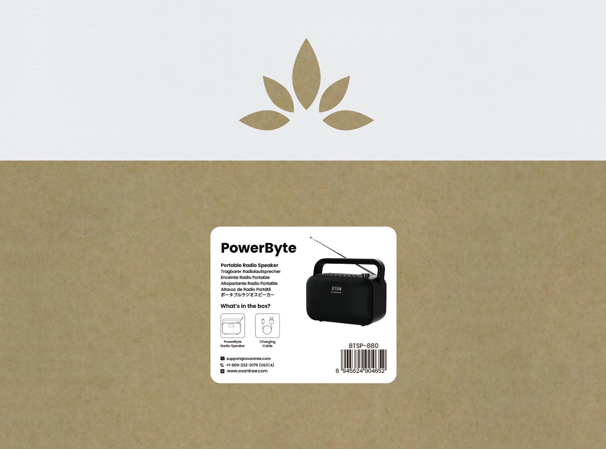 Avantree PowerByte - 便携式30W立体声蓝牙音箱，带数字FM收音机、SD卡播放器、20小时续航、扩展范围，无线有线两用，U盘播放器 - 适用于户外聚会、家庭娱乐和旅行