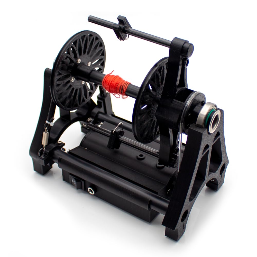 iDili AC 100-240V 1800rpm Electric Wool Spinning Wheel with Foot Pedal - Mini Cotton Silk Fiber Spinning Machine for Home Crafting, DIY Yarn Making & Hand Spinning Projects