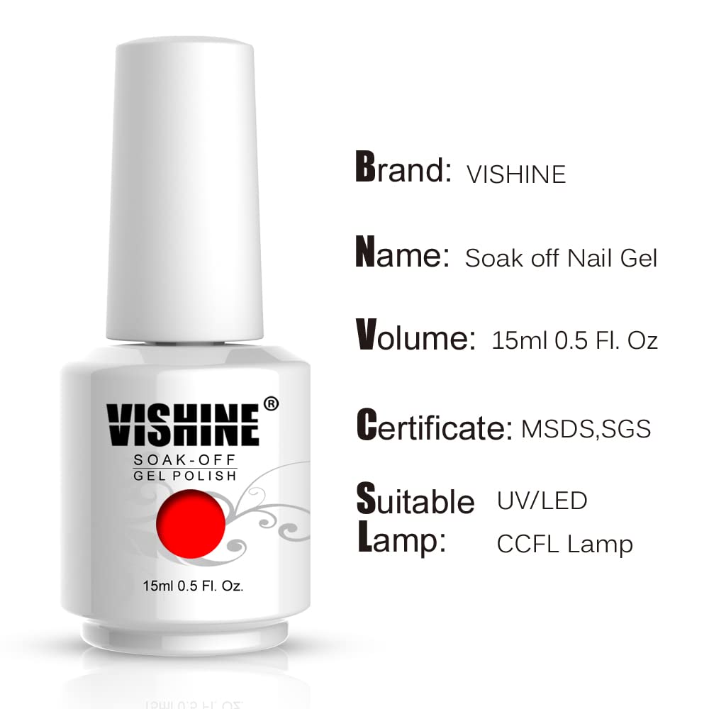 Vishine 15ml Lagoon Green Soak Off LED Gel Nail Polish - Long Lasting DIY Nail Art Kit for Home Manicure & Salon Use | Perfect for Parties, Weddings & Everyday Wear