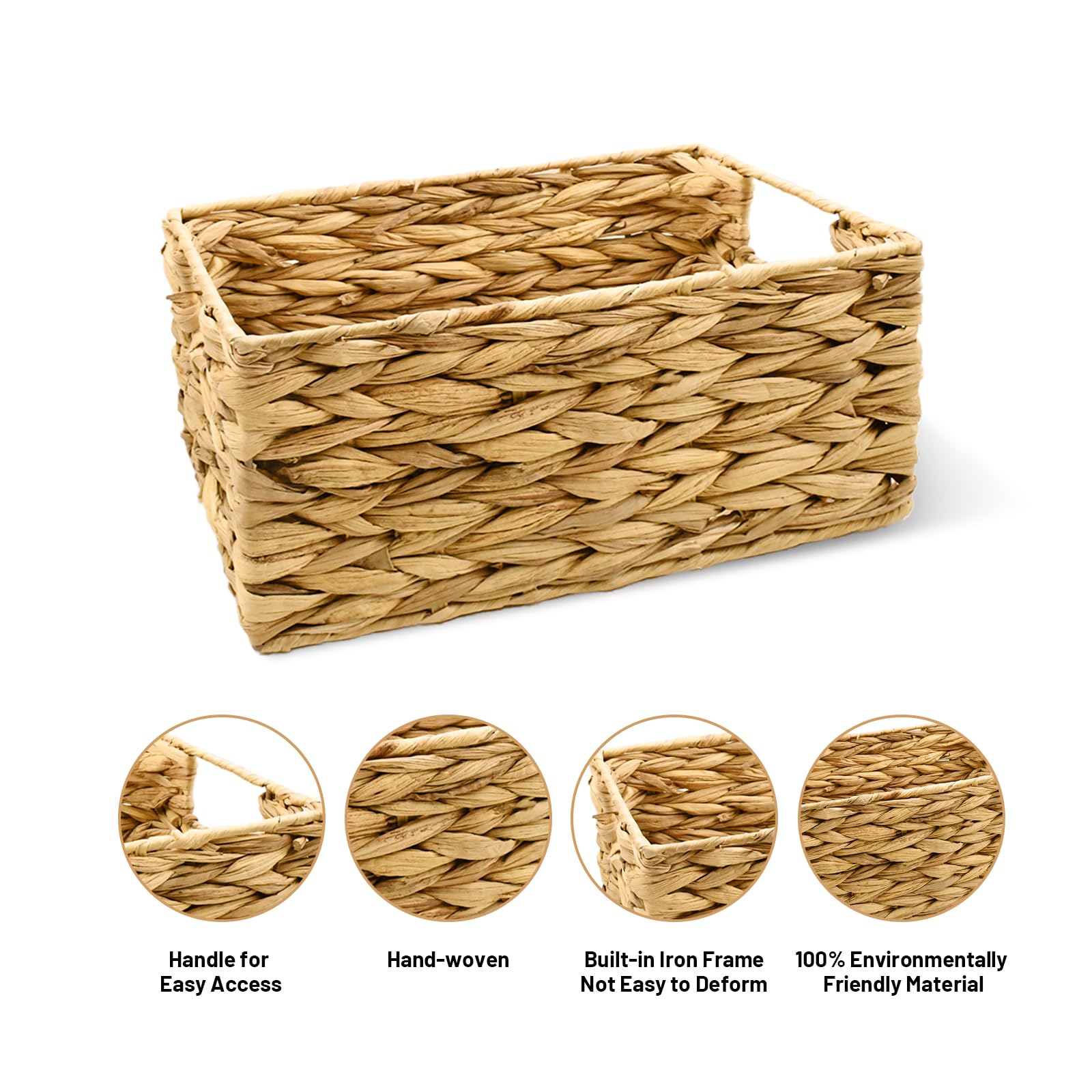 Sobotoo Woven Wicker Storage Bins with Lids - Handwoven Rattan Storage Box & Basket for Home Organization | Rectangular Desktop Organizer for Shelves, Wardrobe & Closet (Set of 2, Size S-L) - Perfect for Bedroom, Bathroom & Office Storage Solutions