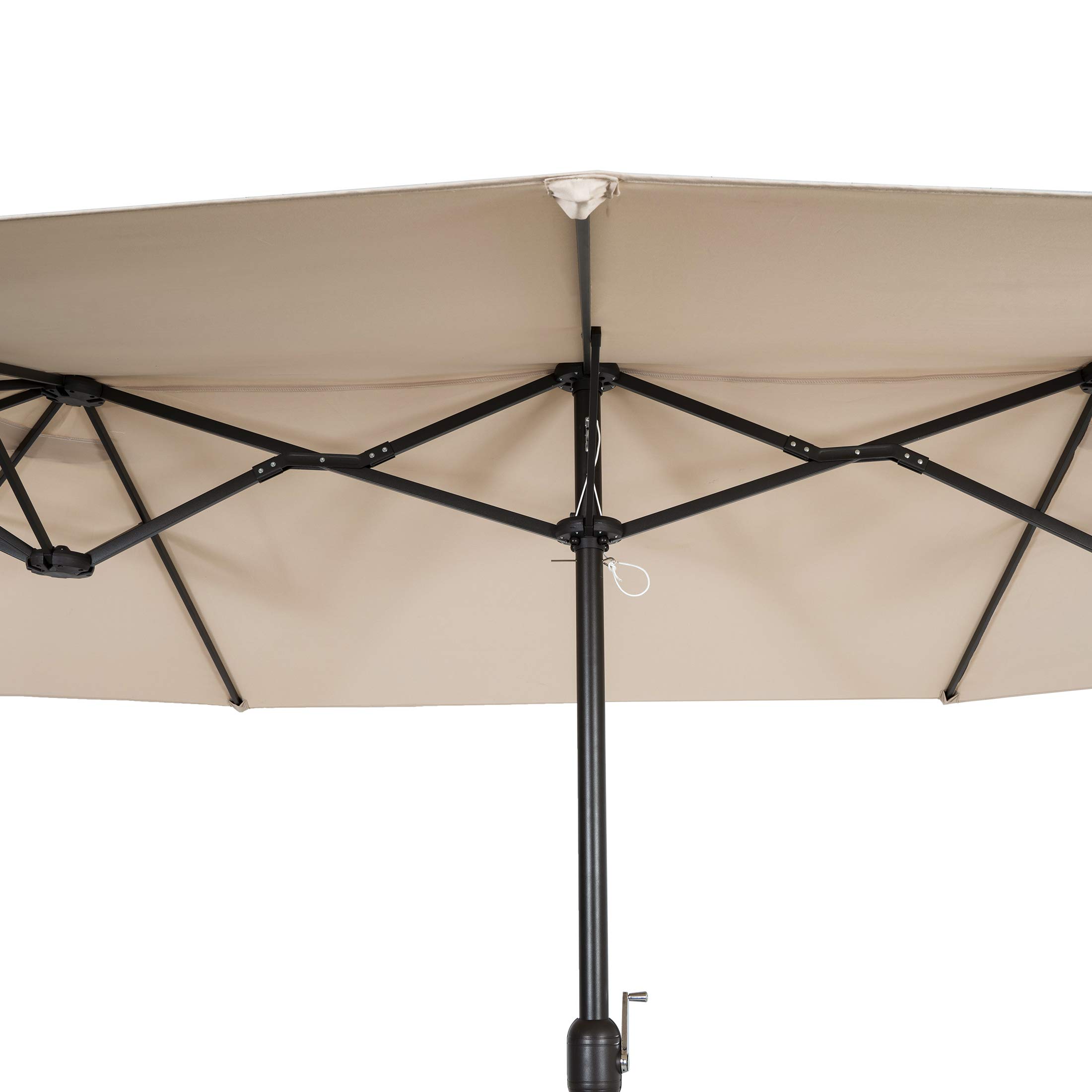WO Home Furniture 15' x 9' Extra Large Patio Umbrella - Double Canopy Outdoor Sun Shade for Pool, Deck, Garden & Backyard