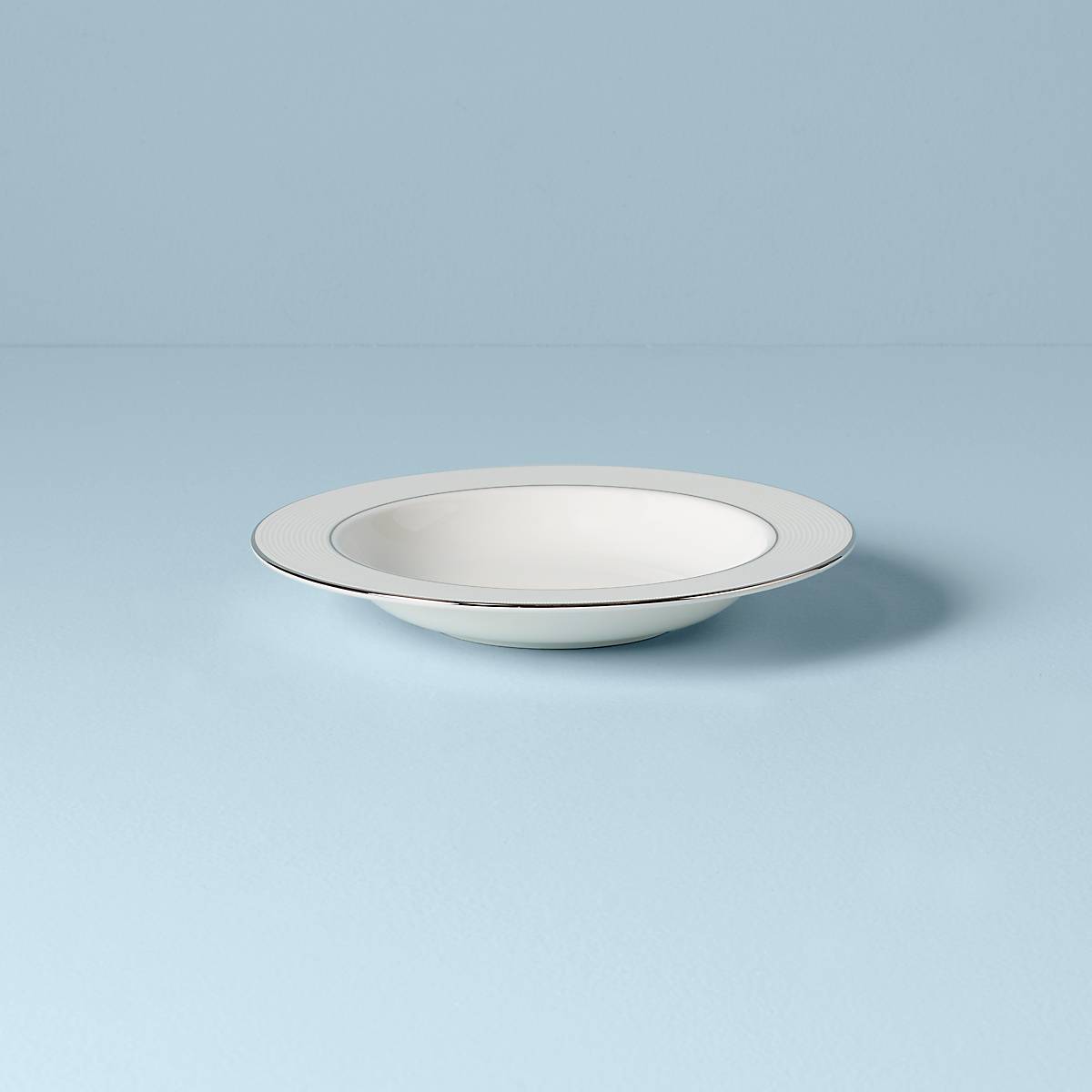 Opal Innocence Stripe Rimmed Soup Bowl - Elegant Porcelain Dinnerware Set for Soup, Salad, Dessert - Perfect for Home Dining, Restaurant Use & Gift Giving