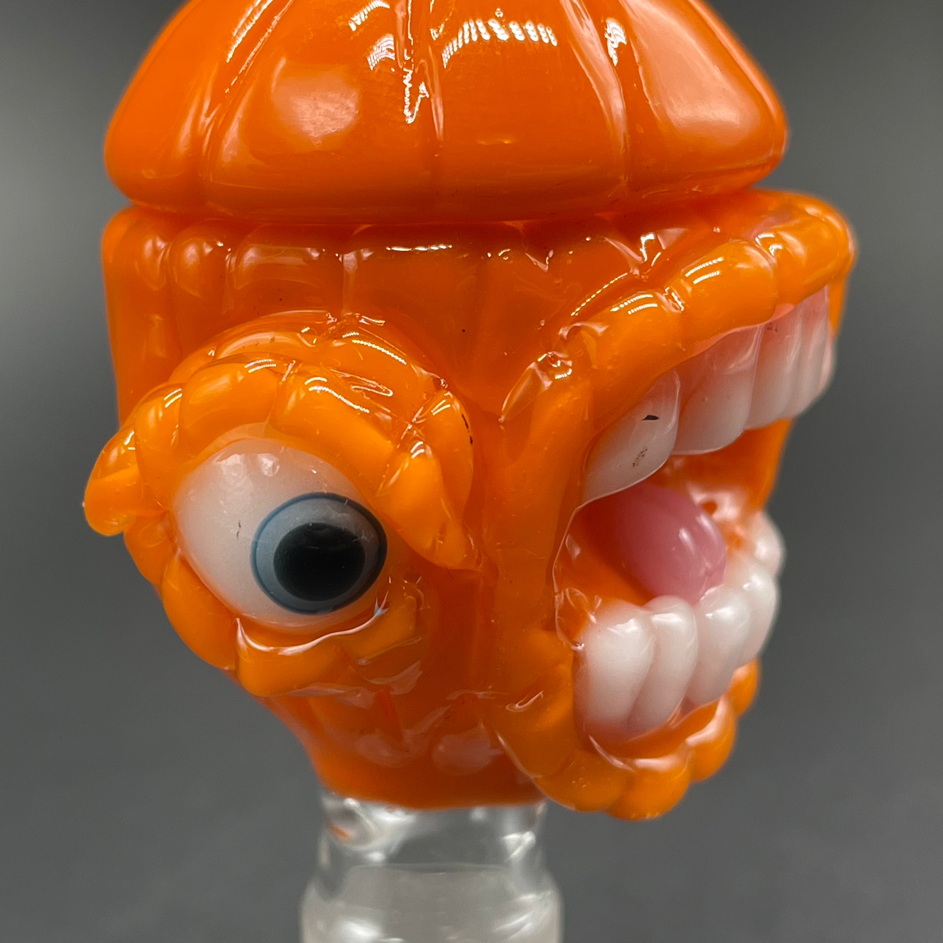 14mm Pumpkin Glass Slide with Cap - Perfect for Smoking Accessories & Dab Rigs - Ideal for Concentrates, Herbs & Essential Oils