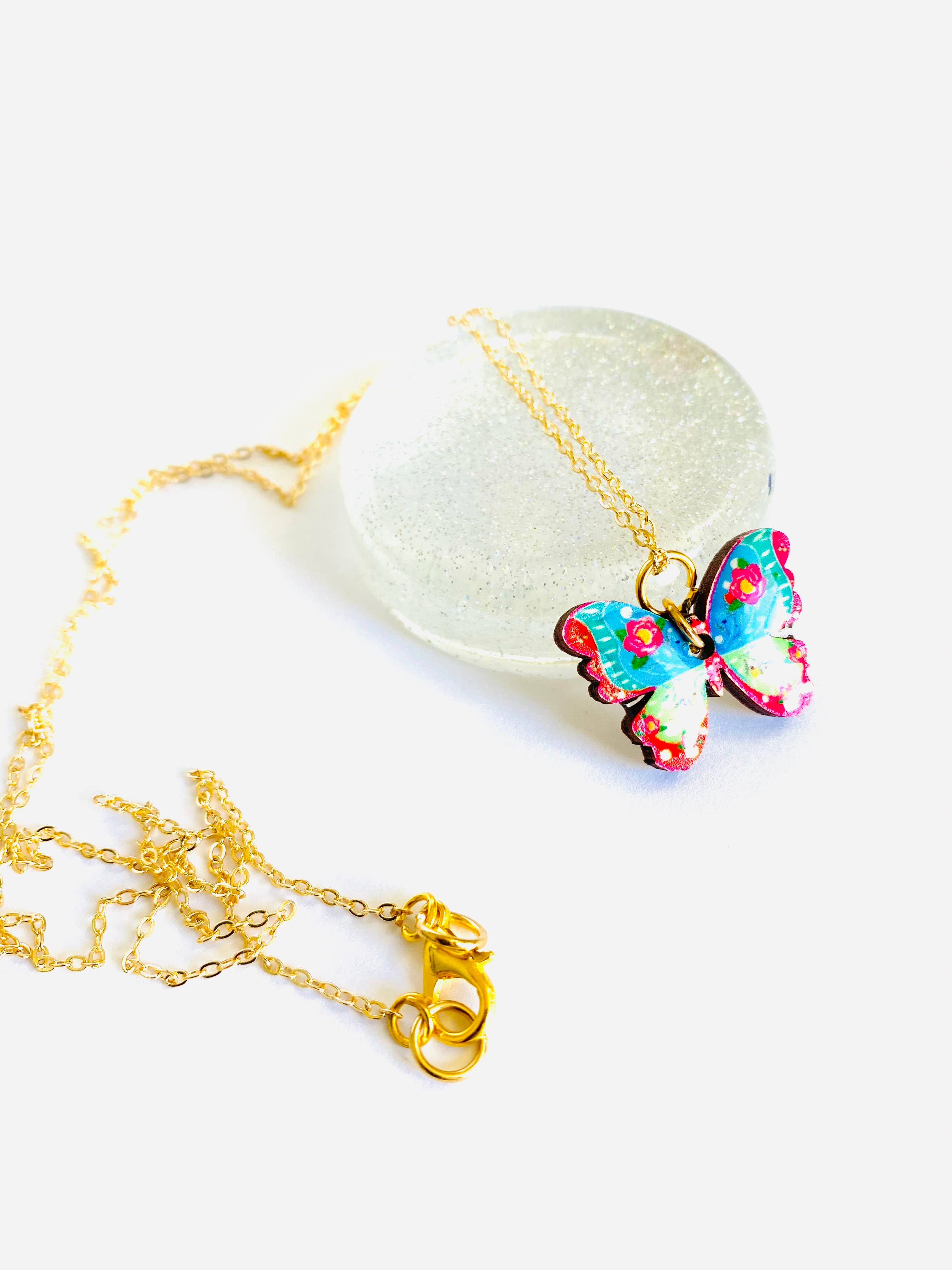 Elegant Butterfly Pendant Necklace in 14K Gold Chain - Perfect for Women's Everyday Wear & Gift Giving | Rosie Rose Parker