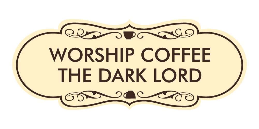 Dark Lord Sign Coffee Mug - Small Ivory/Dark Brown Ceramic Cup for Home, Office & Gifts | Gothic Decor & Coffee Lover Accessory