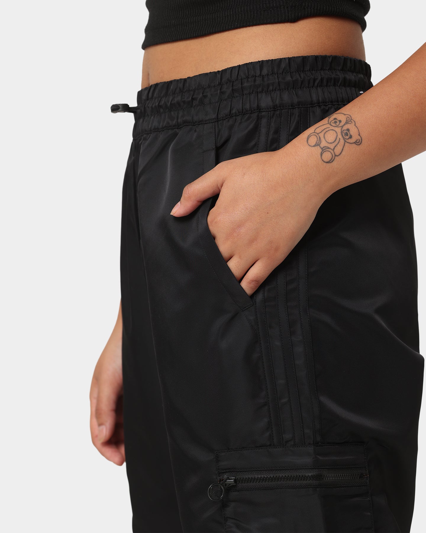 Adidas Women's Cargo Pants - Black Athletic Joggers with Pockets | Comfortable Workout & Casual Wear for Running, Gym, and Everyday Fashion