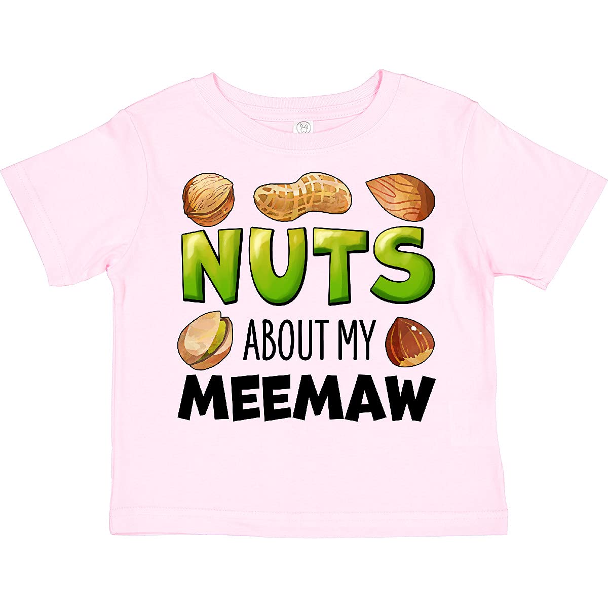 Inktastic 'Nuts About My Meemaw' Peanut Almond Pistachio Graphic Toddler T-Shirt - Cute Casual Outfit for Grandparents Day & Family Gatherings