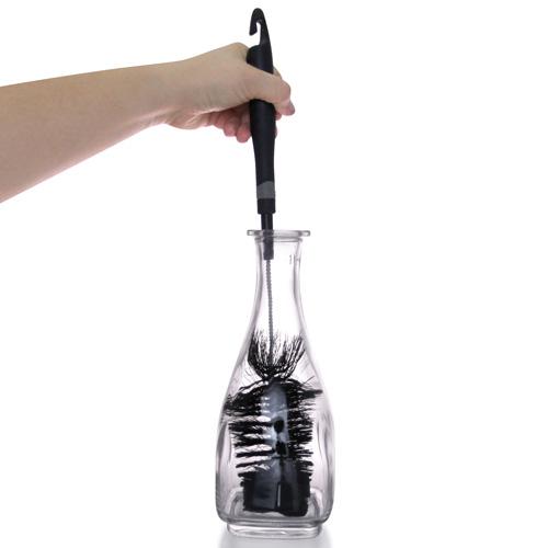 Premium Wine Decanter Cleaning Brush with Soft Polyester Bristles & Foam Tip - Perfect for Crystal, Glass & Bottle Cleaning at Home or Restaurant
