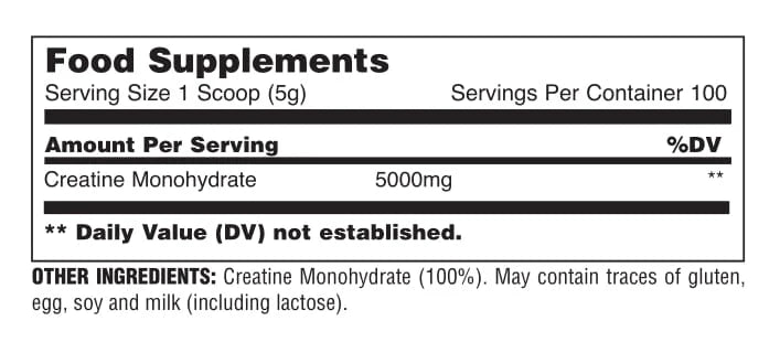Premium Unflavored Creatine Monohydrate Powder 500g - Pure Muscle Building Supplement for Athletes & Bodybuilders - Pre/Post Workout Recovery, Strength Training & Fitness Performance