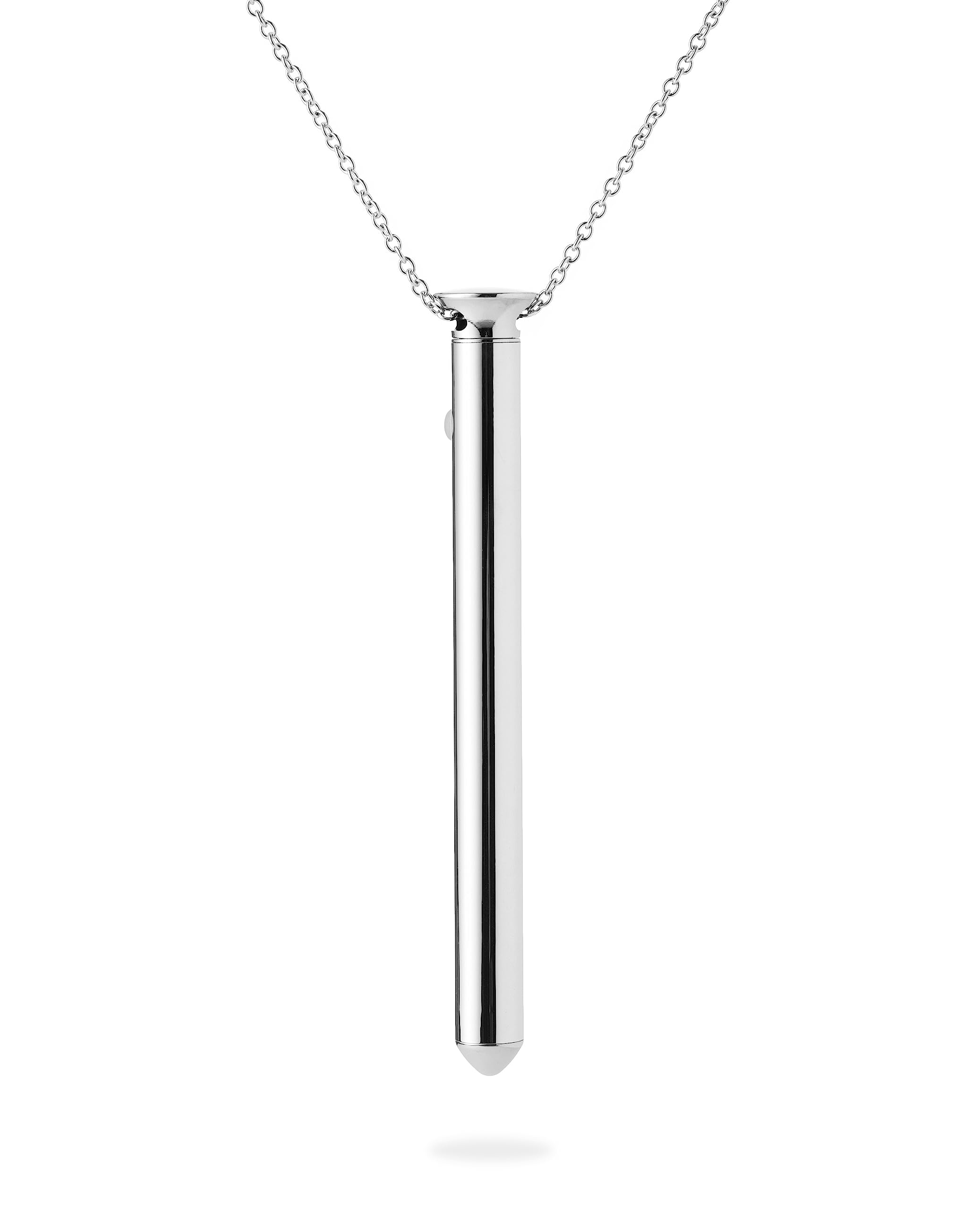 Crave Vesper Original Vibration Necklace - Luxury Wearable Vibrating Necklace for Women & Couples | Discreet Adult Toy & Fashion Accessory in Silver | Perfect for Date Nights, Romantic Gifts & Sensual Play