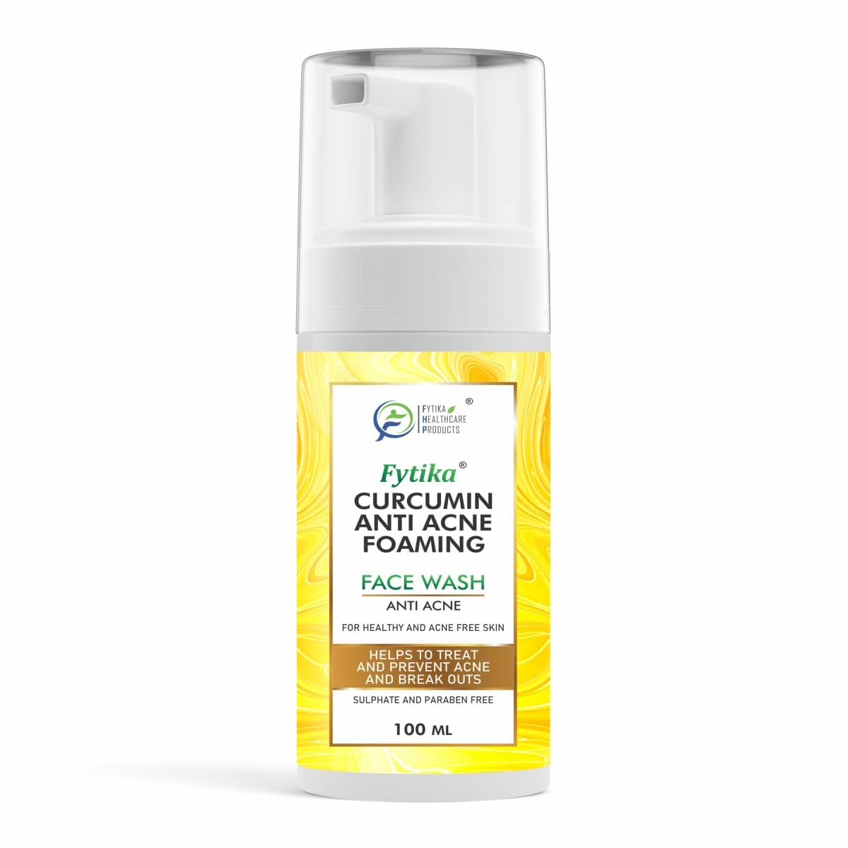 Anti-Acne Foaming Face Wash with Curcumin, Bitter Orange, Honey & Tulsi Extracts - Deep Cleansing & Exfoliating Acne Treatment for Women & Men | 100ml | Perfect for Daily Skincare & Preventing Breakouts