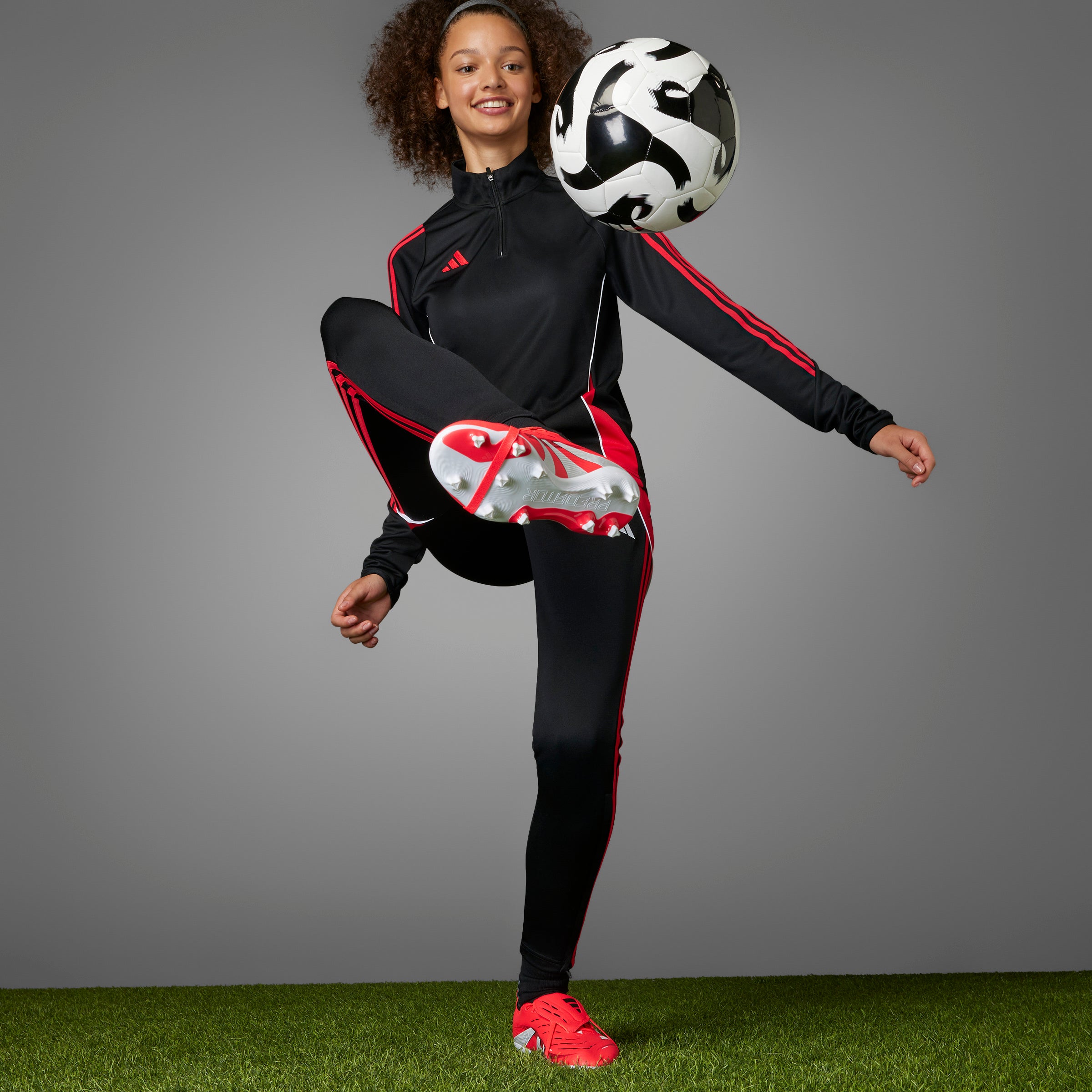 Adidas Predator League FG Soccer Cleats for Men - Fold Over Tongue Football Shoes in Lucid Red/White/Core Black | Perfect for Artificial Grass & Competitive Matches