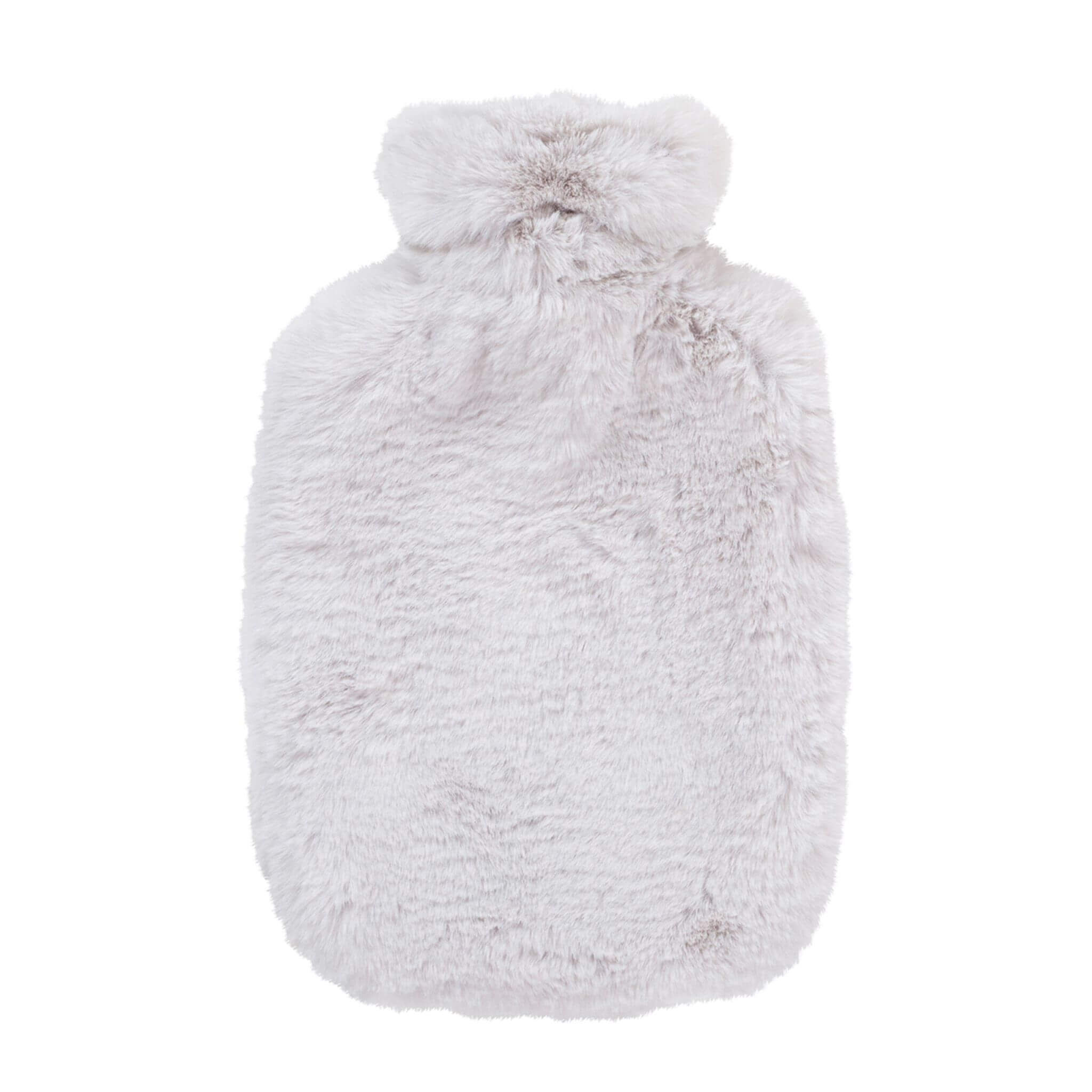 2L Fashy Hot Water Bottle with Ice Grey Extra Soft Plush Cover - Warm & Cozy for Winter Nights, Period Pain Relief, and Cold Weather Comfort