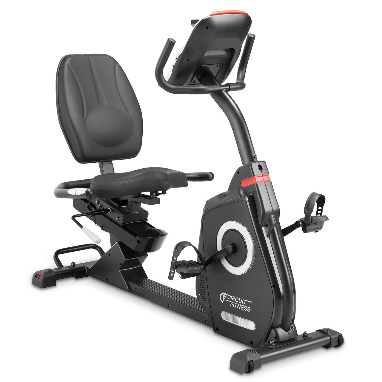 Recumbent Magnetic Exercise Bike with Heart Rate Monitor - Quiet & Smooth Workout for Seniors & Rehab | Circuit Fitness AMZ 587R | Home Gym Equipment for Low-Impact Cardio Training