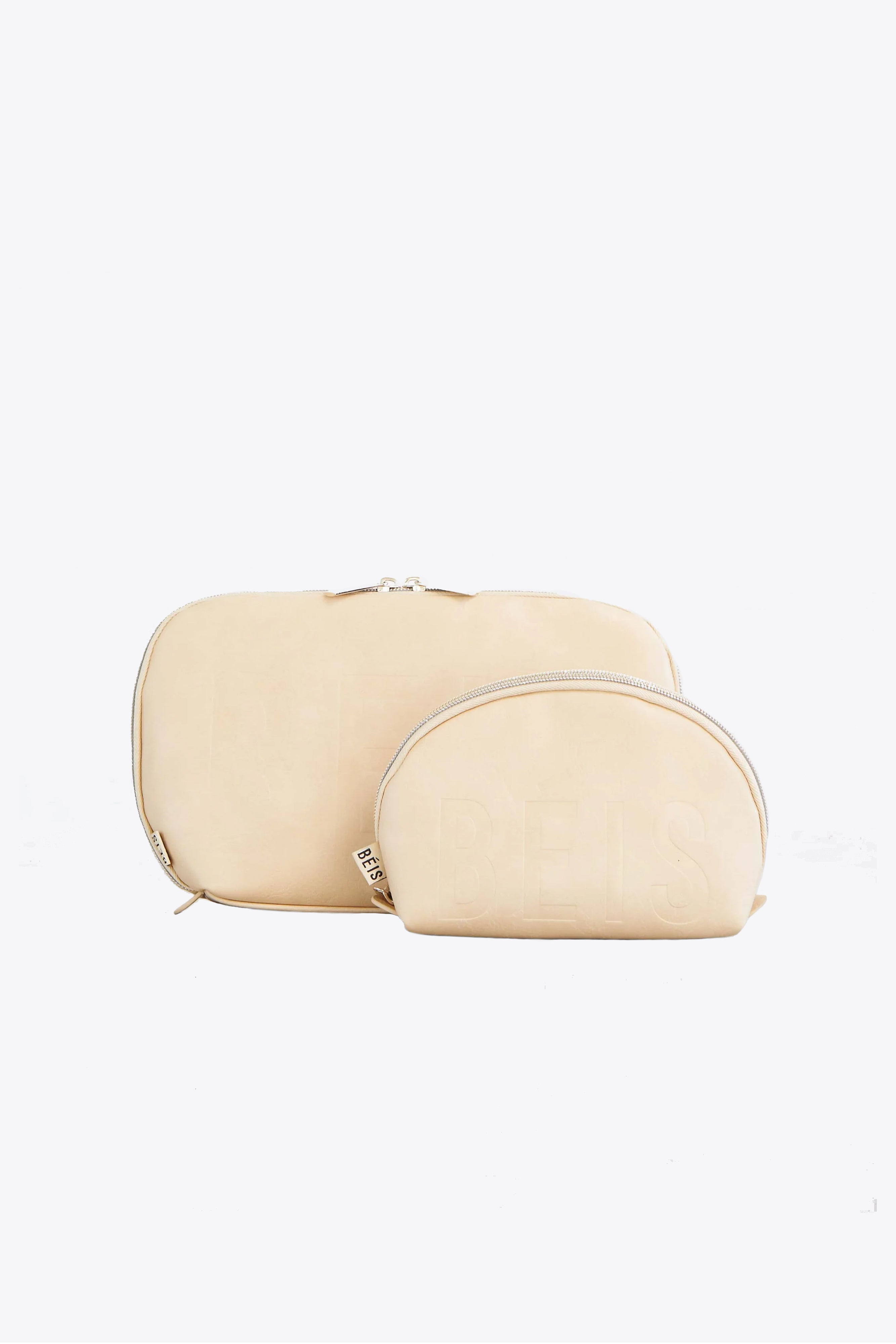 Premium Beige Cosmetic Pouch Set - Travel Makeup Organizer & Toiletry Bag for Women | Perfect for Vacation, Gym, and Everyday Essentials Storage