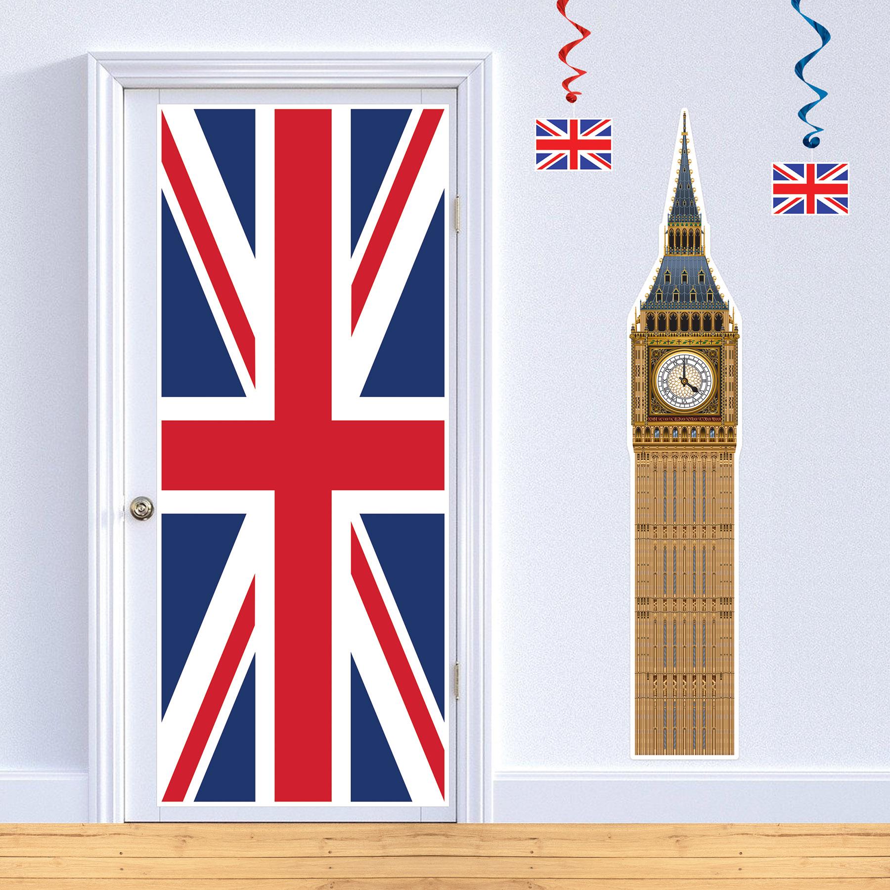 12 Pack Beistle Jointed Big Ben Party Decorations - Hanging Clock Cutouts for British Themed Events, Birthday Parties & Classroom Decor