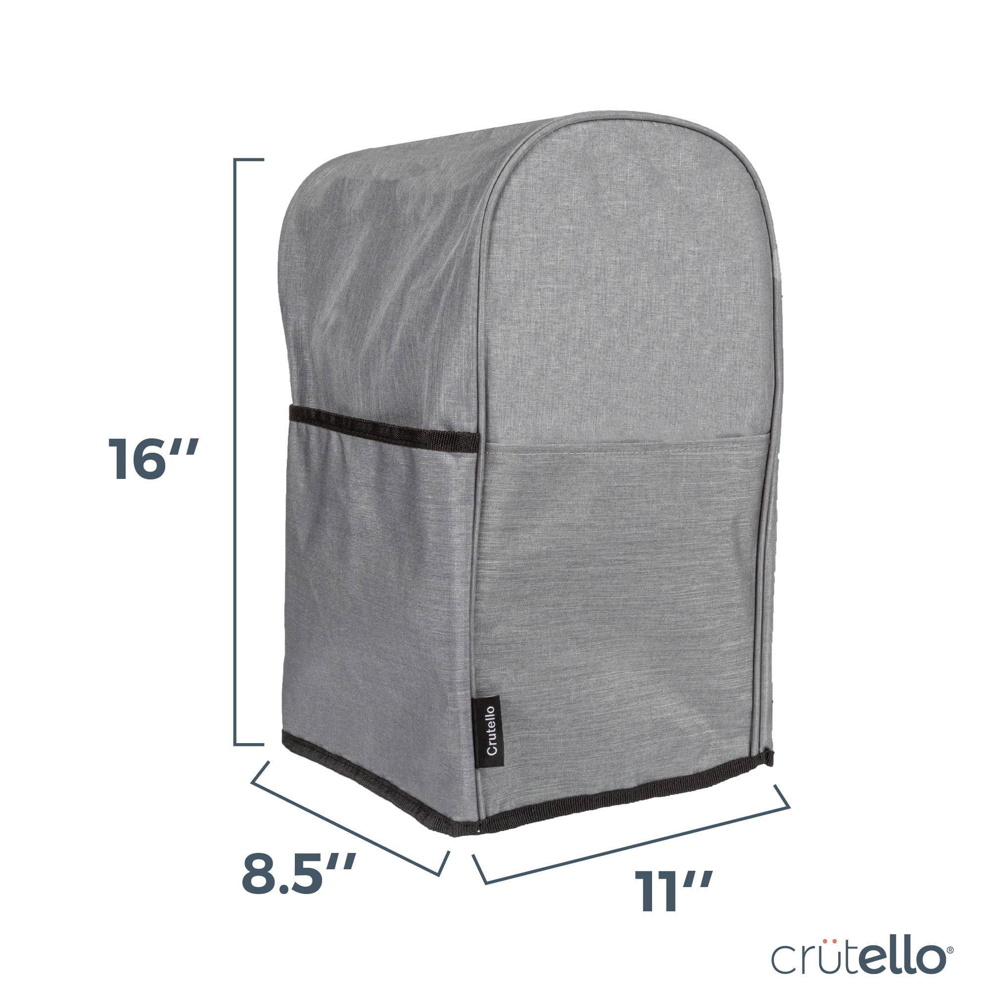 Crutello 7-10 Cup Food Processor Cover with Storage Pockets - Universal Fit for Most Medium Food Processors - Dustproof Kitchen Countertop Protector - Perfect for Meal Prep & Small Appliance Storage