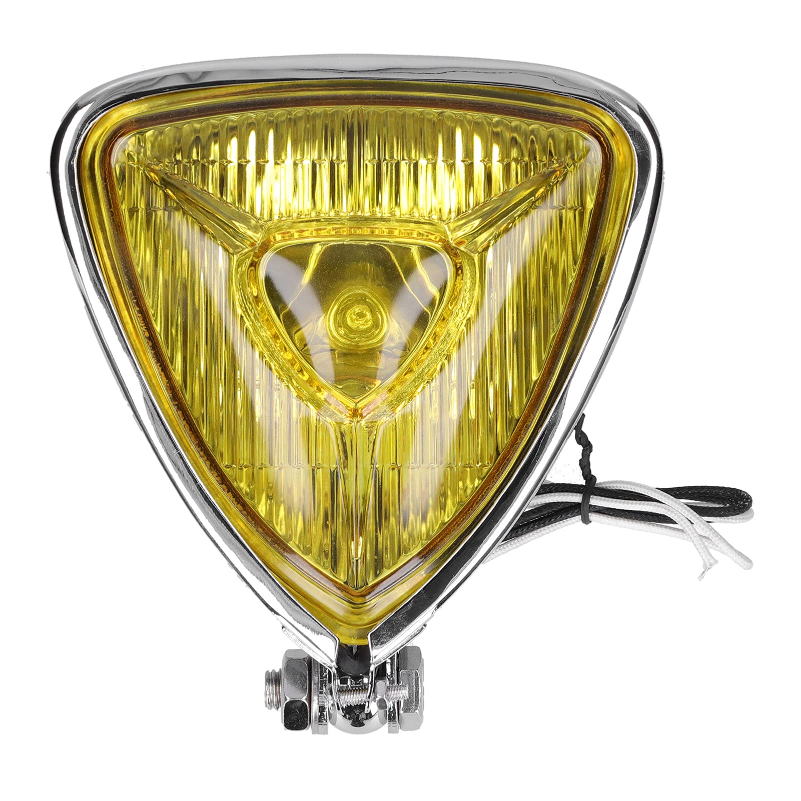 Universal Retro LED Headlamp with Triangular Angel Eyes - Super Bright Motorcycle Headlight & Fog Light for Night Safety - Compatible with Retro Motorbikes, ATVs, and Classic Bikes - Perfect for Night Riding, Off-Road Adventures, and Vintage Bike Customization