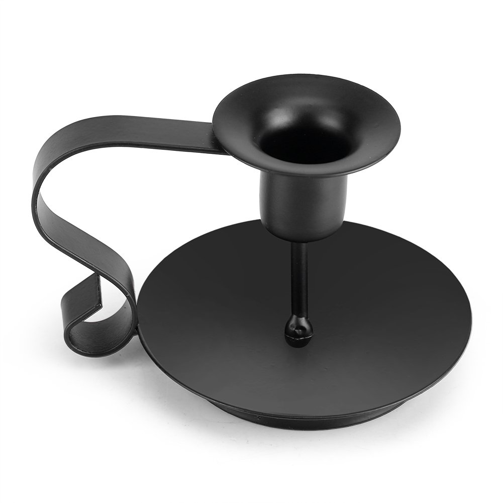 Petyoung Black Retro Iron Taper Candle Holders - Handmade Candlestick Stand for Home Decor, Romantic Candlelight Dinners & Wedding Centerpieces