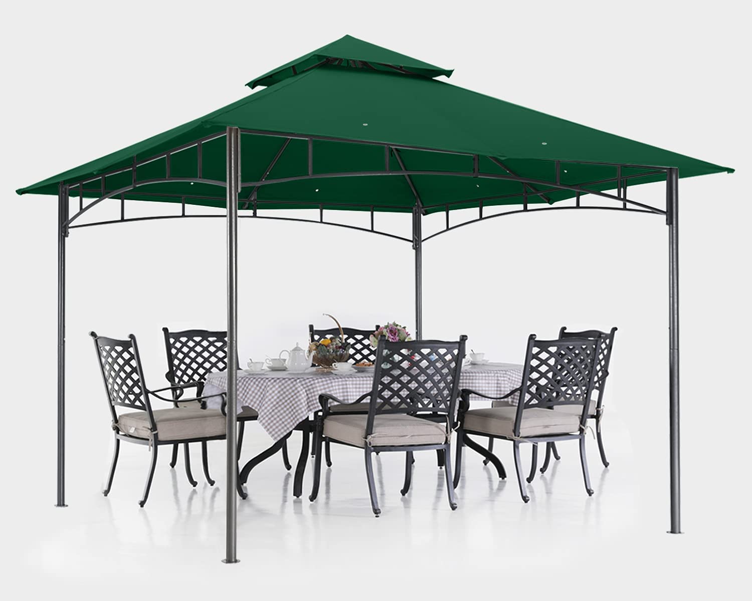 8x8 ABCCANOPY Outdoor Gazebo - Steel Frame Patio Canopy for Backyard, Garden, Deck (Forest Green) | Perfect for Shade, Parties & Relaxing Outdoors