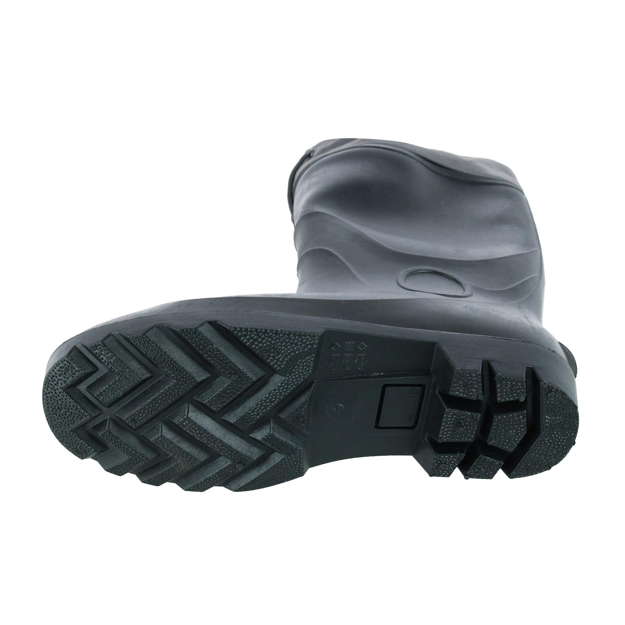 Waterproof Men's Black Rain Boots - 13.5 Inch Height with Adjustable Drawstring - Perfect for Outdoor Work, Hiking & Wet Weather Protection