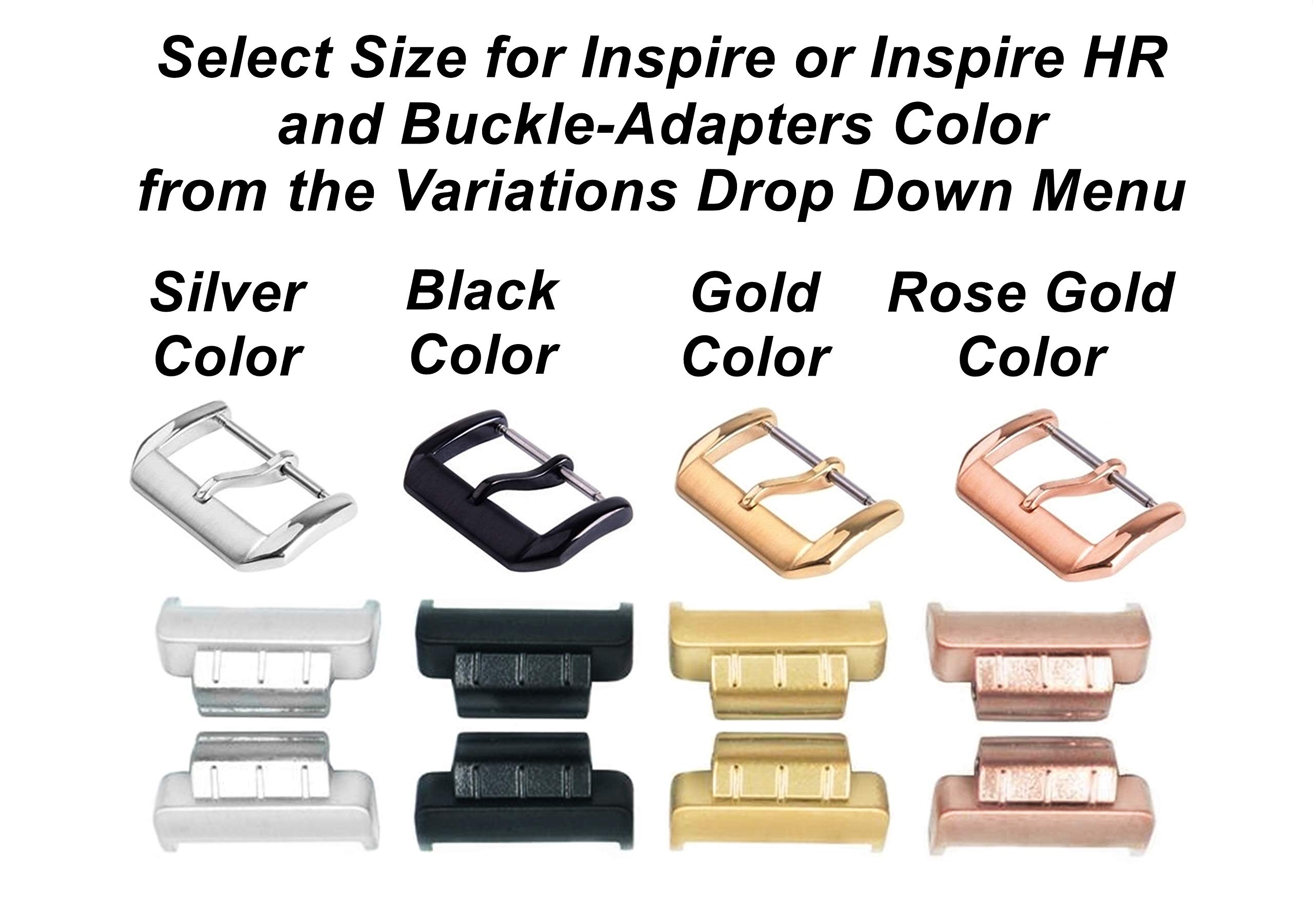 Pink Double Wrap Leather Band with Grommets for Fitbit Inspire & Inspire HR - Twice Around Wrist Strap (Includes 2 Black Buckle Adapters) - Perfect for Workouts, Running & Daily Activity Tracking