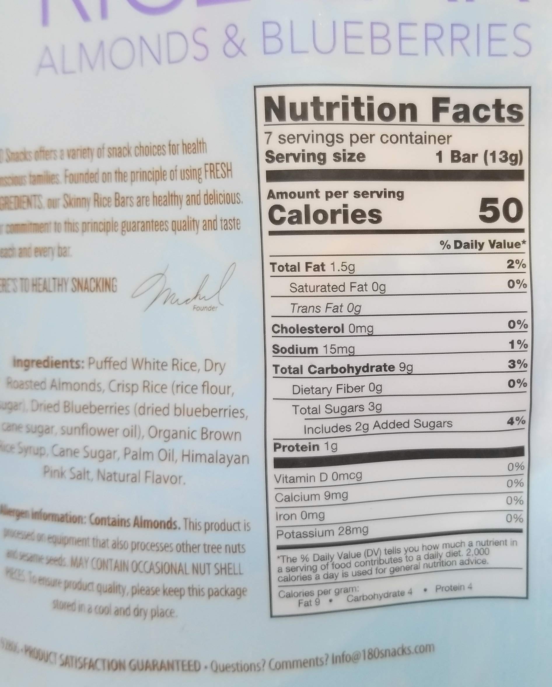 180 Pack Skinny Rice Bars - Low Calorie Pre-Meal Snacks for Weight Loss & Diet - Perfect for Office, Gym & On-the-Go Healthy Eating