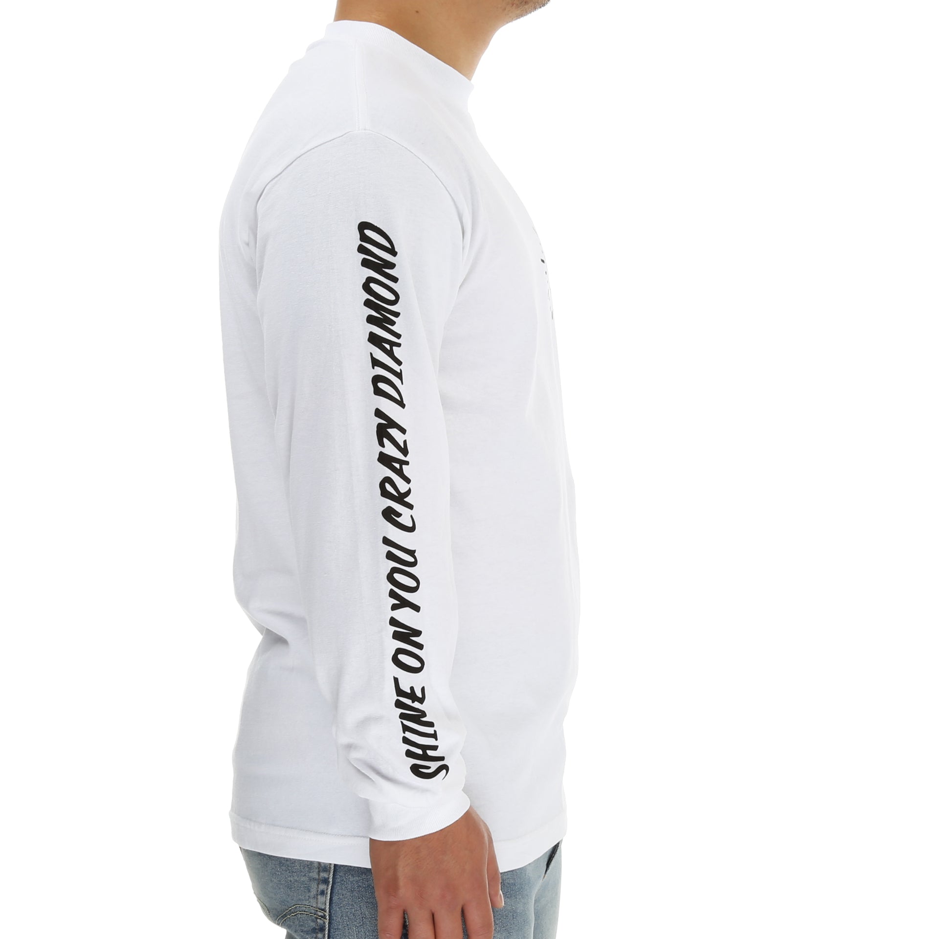 Diamond Outshine LS Tee - Premium White Long Sleeve T-Shirt for Men & Women | Casual Wear, Street Style & Everyday Comfort