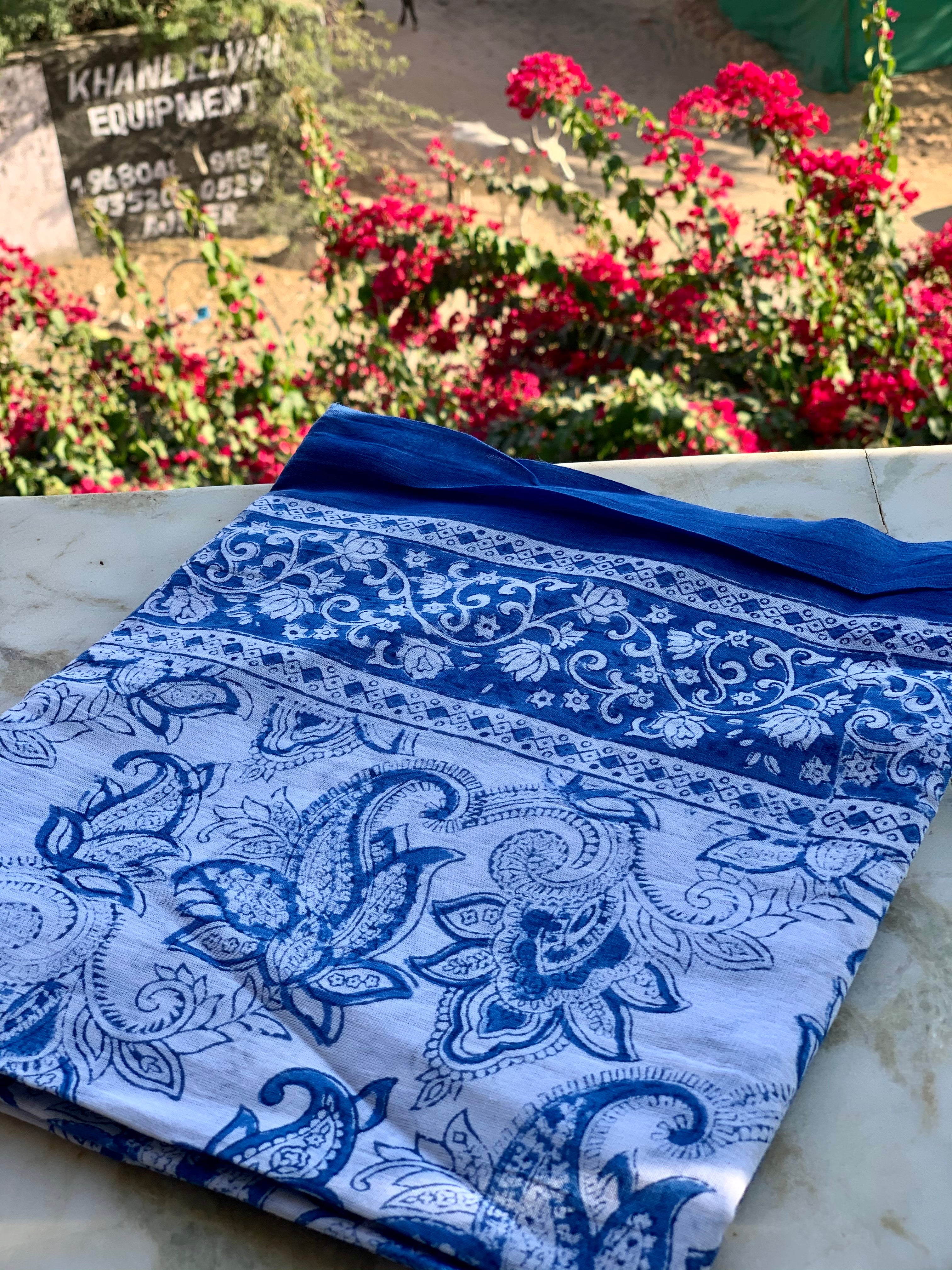 Stylish Block Print Cotton Sarong Pareo Shawl - New Collection for Beach, Pool & Summer Fashion