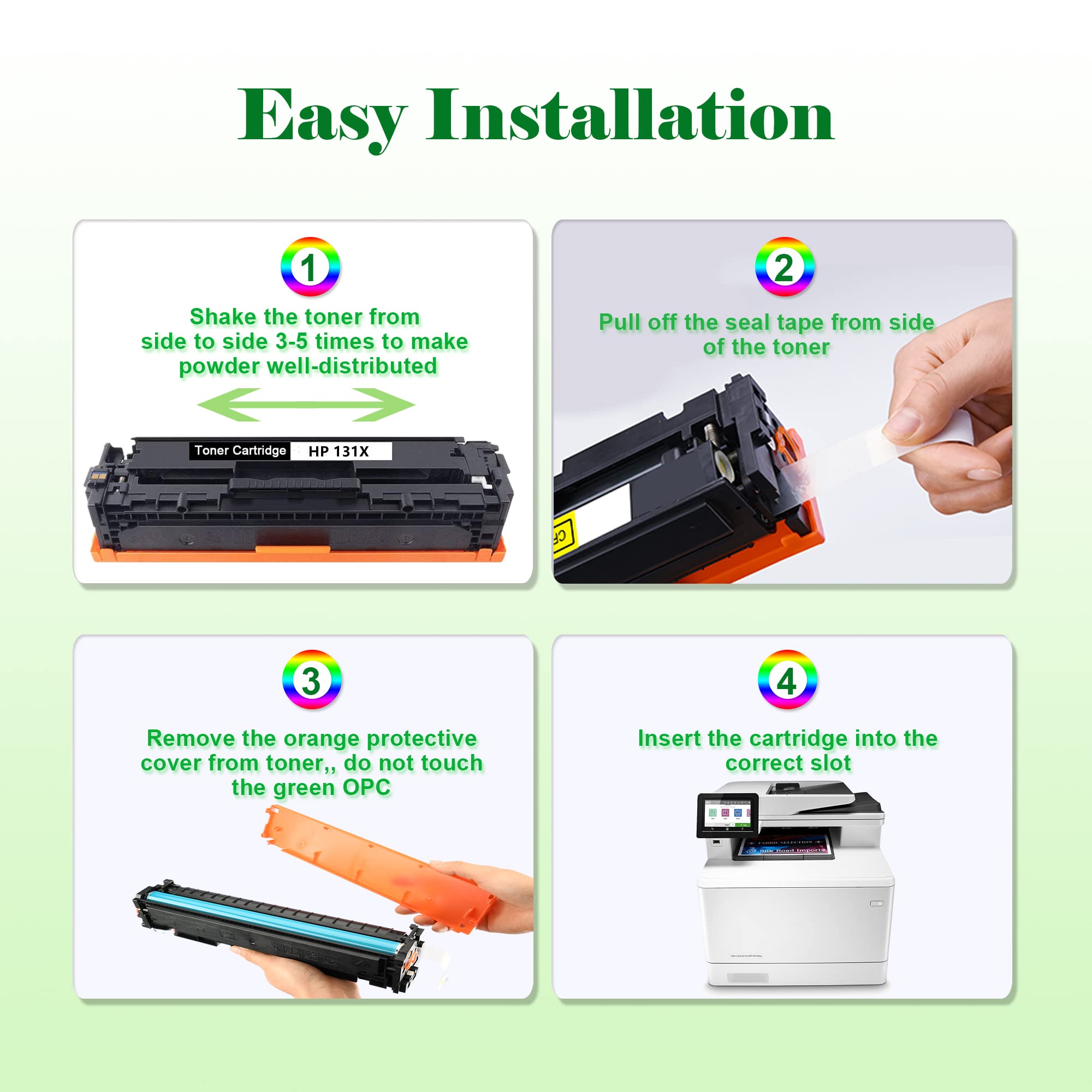 210A Toner Cartridges 4-Pack (Black, Cyan, Yellow, Magenta) - Compatible with HP Color MFP 4301fdw/4301fdn/Pro 4201dw/4201dn Series Printers | High-Yield Replacement Ink for Office & Home Printing, Documents, Photos & Presentations