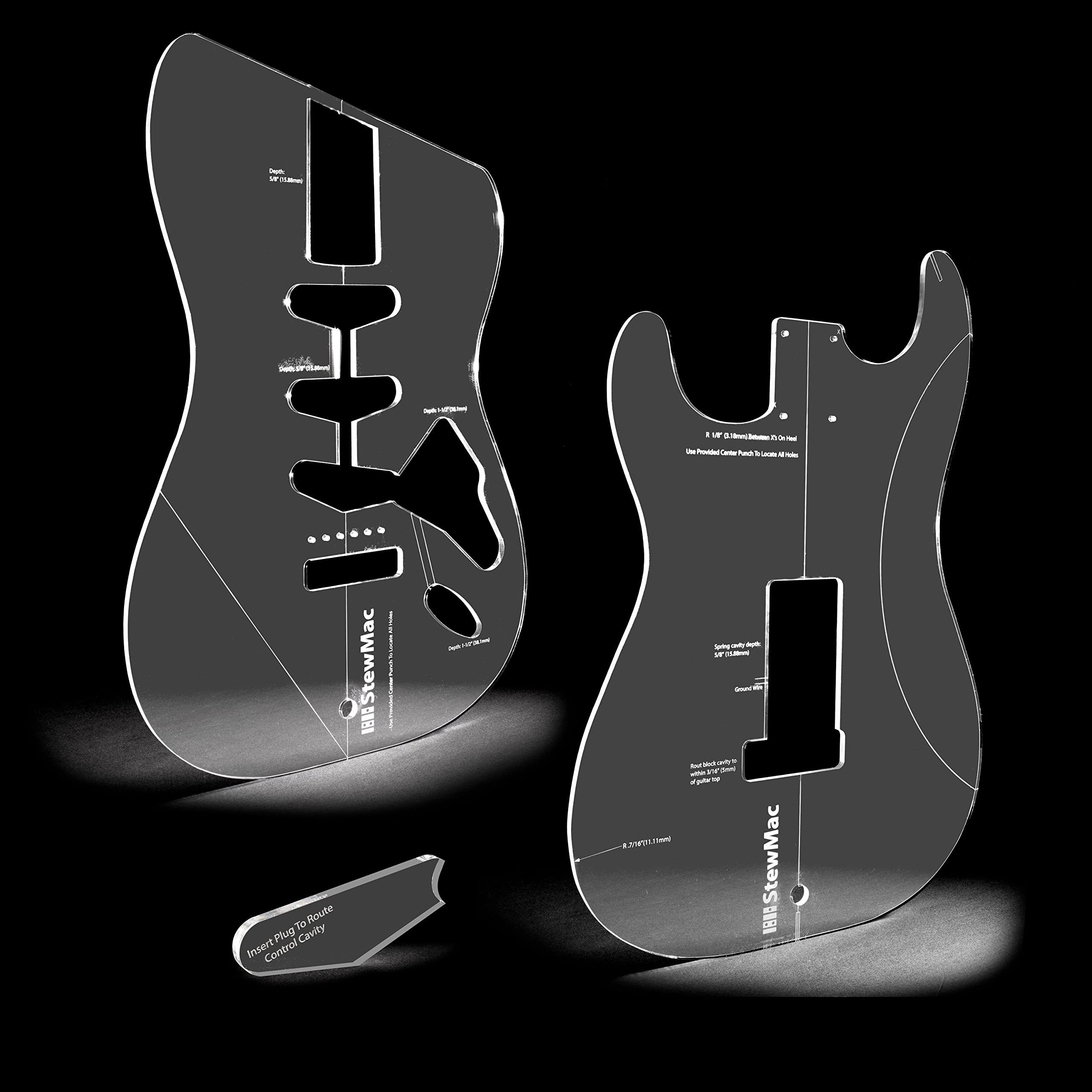 StewMac Routing Template for Vintage Stratocaster Guitar Body Set (2392) - Perfect for DIY Guitar Repair & Custom Builds