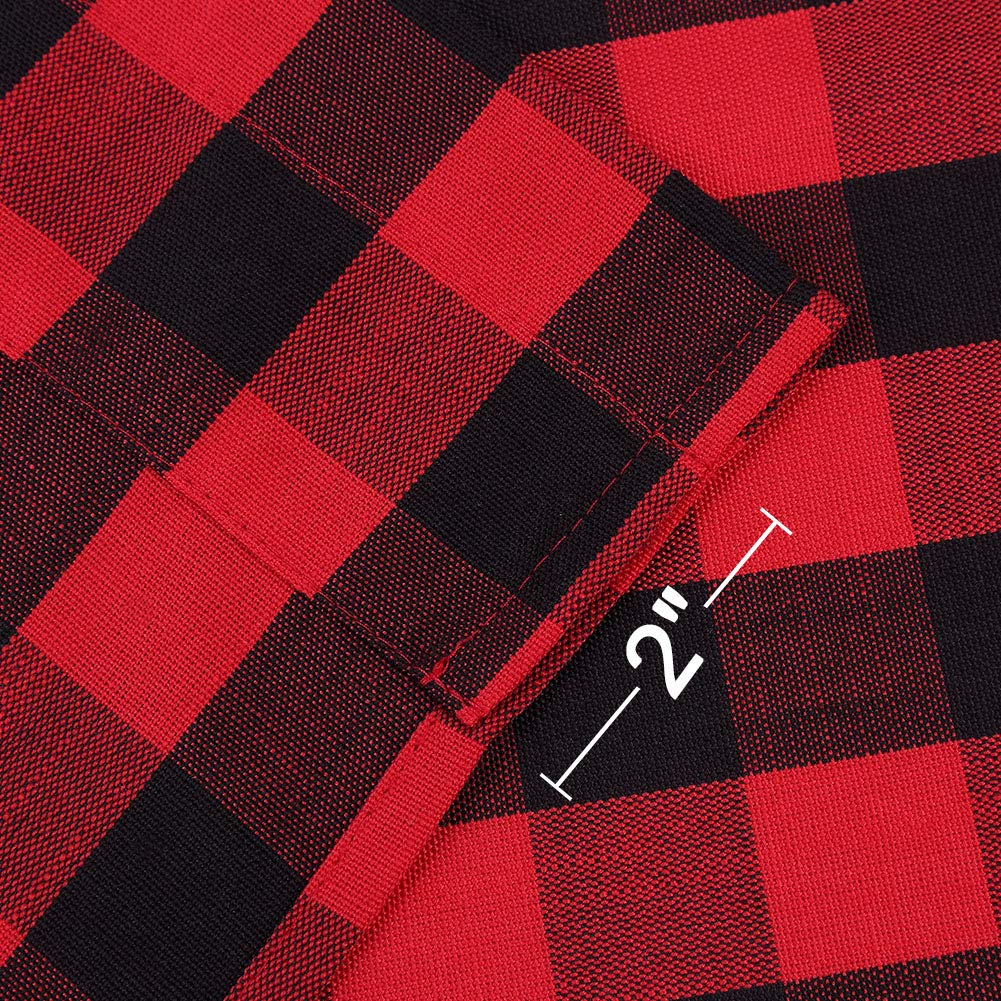 CAROMIO Red and Black Buffalo Plaid Kitchen Valances - Thick Buffalo Check Gingham Window Curtains for Christmas Decor, 52x15 Inches - Perfect for Kitchen, Cafe & Holiday Home Decor