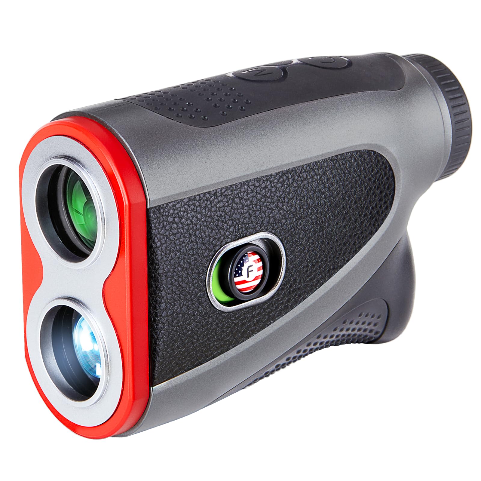 Premium Golf Rangefinder with Slope - 1200 Yard Laser Distance Finder with Flag Lock, Vibration Alert & 7X Magnification | Rechargeable, Magnetic Strip & Textured Faux Leather Case | Perfect for Tournament Play, Hunting & Outdoor Sports