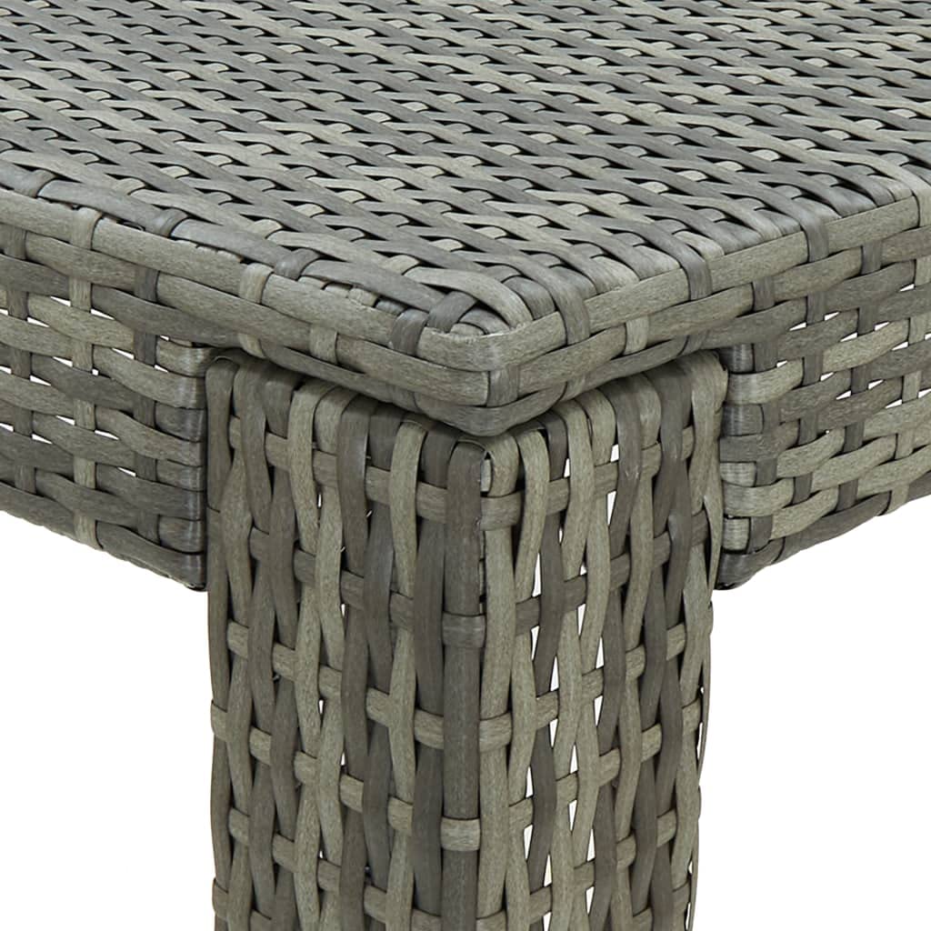 Outdoor Bar Table 23.8x23.8x43.5 Inch - Gray Poly Rattan Patio Dining Table for Poolside, Balcony & Backyard - Weather-Resistant Outdoor Furniture for Entertaining & Relaxation