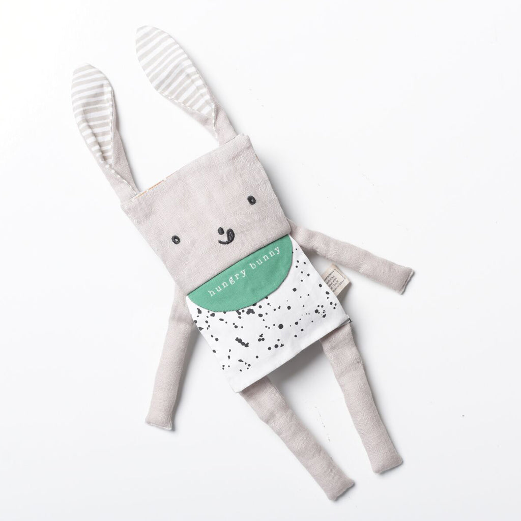Wee Gallery Organic Flippy Friend Bunny - Soft Baby Teething Toy, Eco-Friendly & BPA-Free for Infants & Toddlers - Perfect for Soothing Gums & Sensory Play