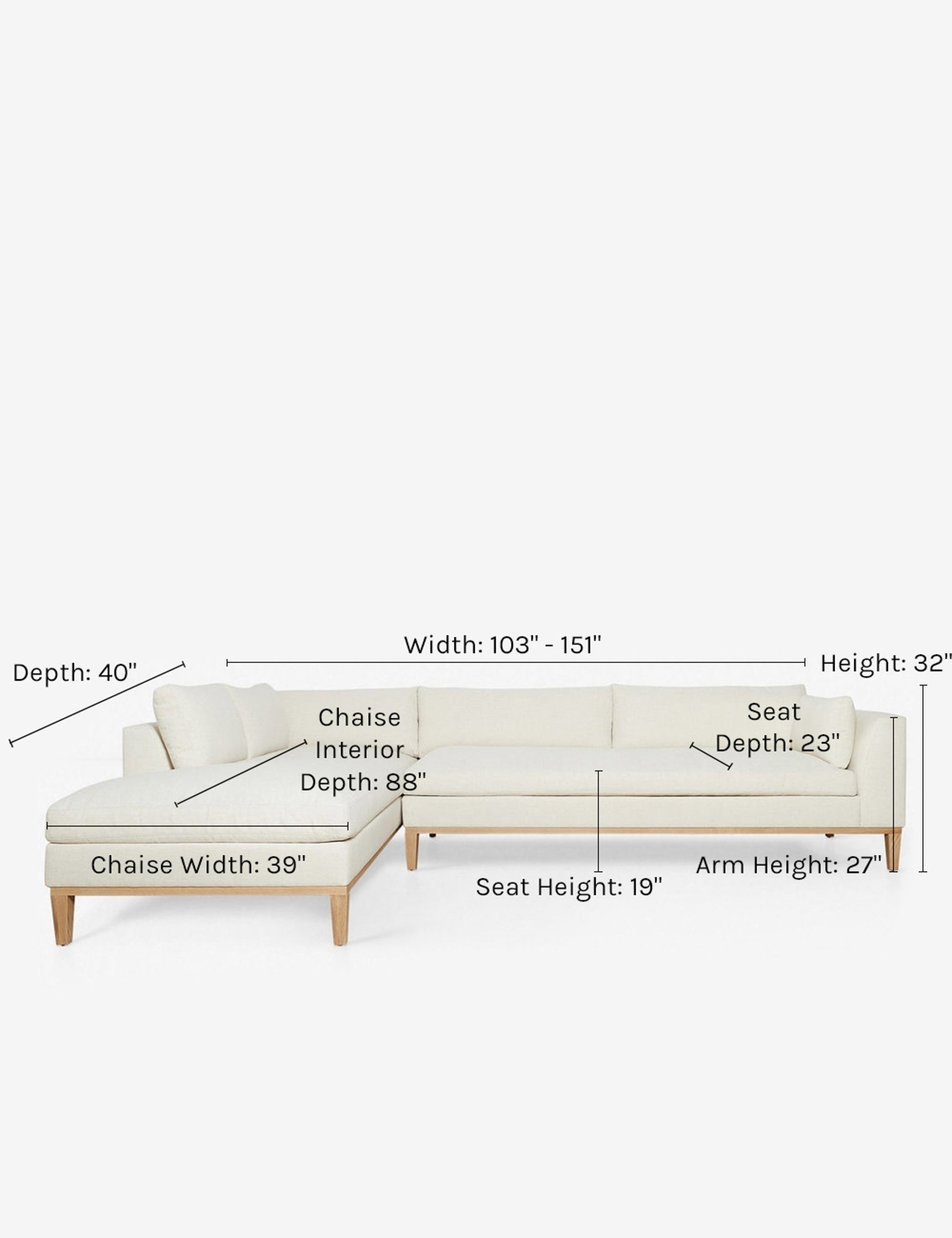 Charleston Sectional Sofa - Modern L-Shaped Couch with Reversible Chaise, Soft Fabric Upholstery for Living Room, Family Room & Home Theater Comfort