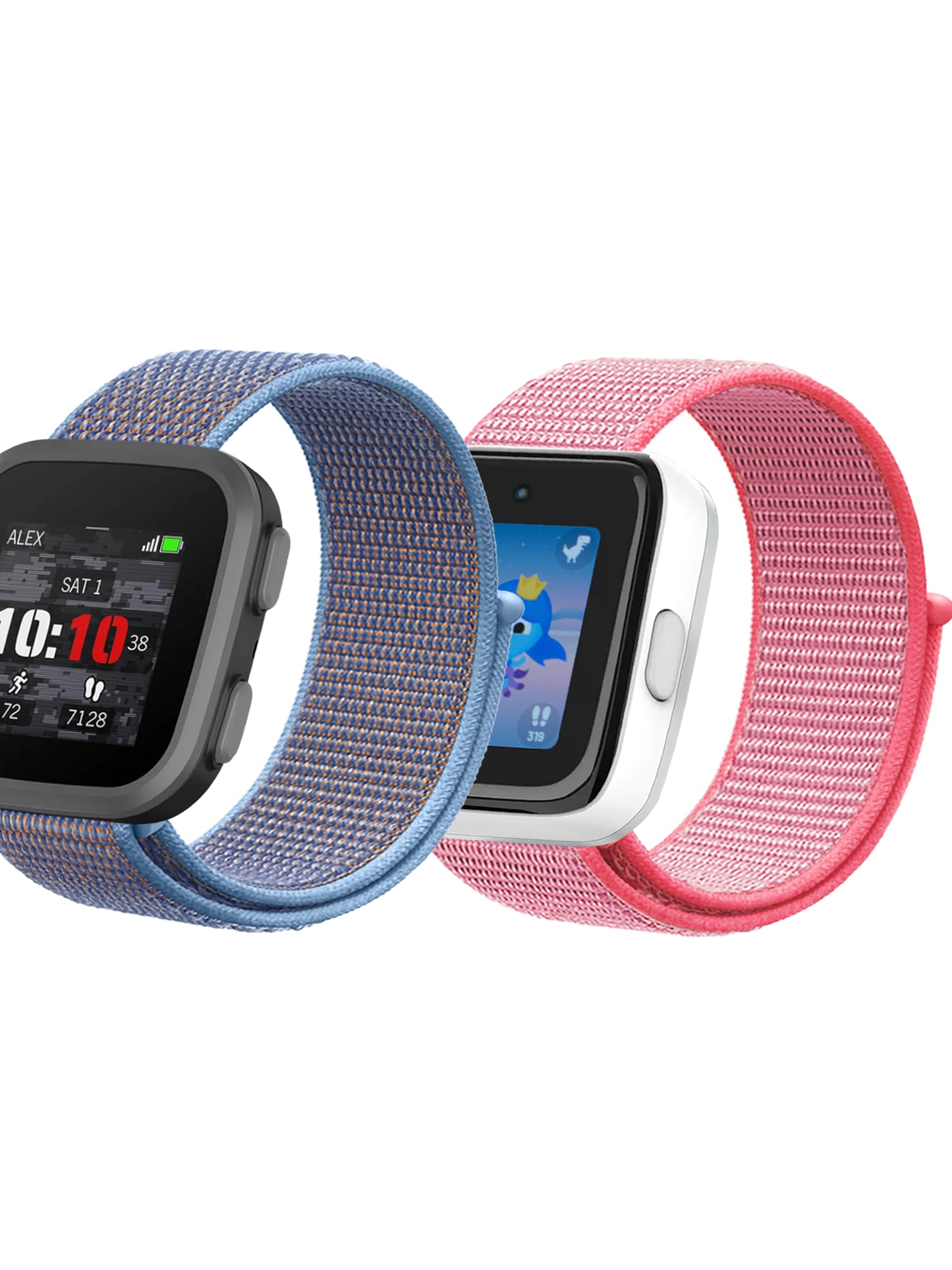 2 Pack Stretchy Braided Watch Bands - Compatible with SyncUP Watch 2/1 & Garmin Bounce Watch - Soft Adjustable Replacement Straps for Kids & Adults - Perfect for Sports, Workouts & Everyday Wear