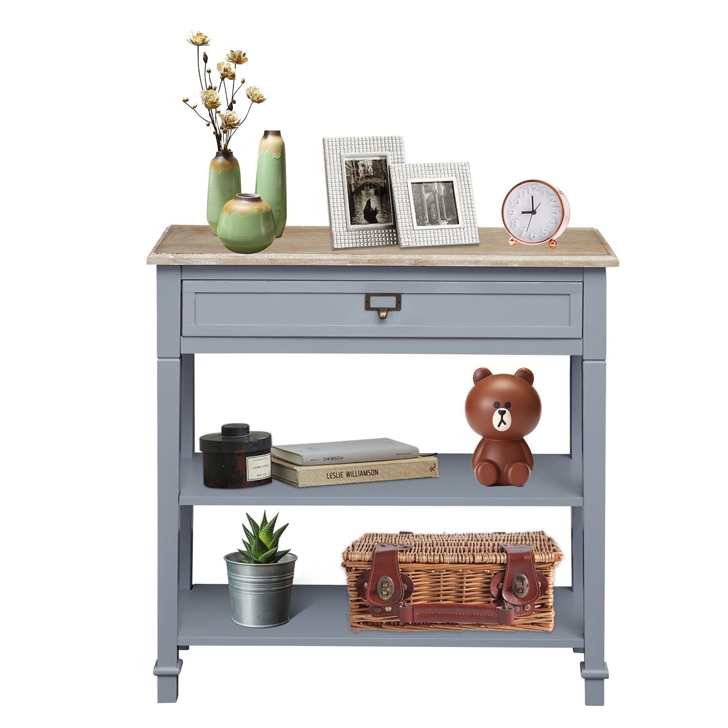 Narrow Entryway Table with Storage - Slim Hallway Console Table for Small Spaces | Perfect for Entryway, Living Room & Apartment Decor