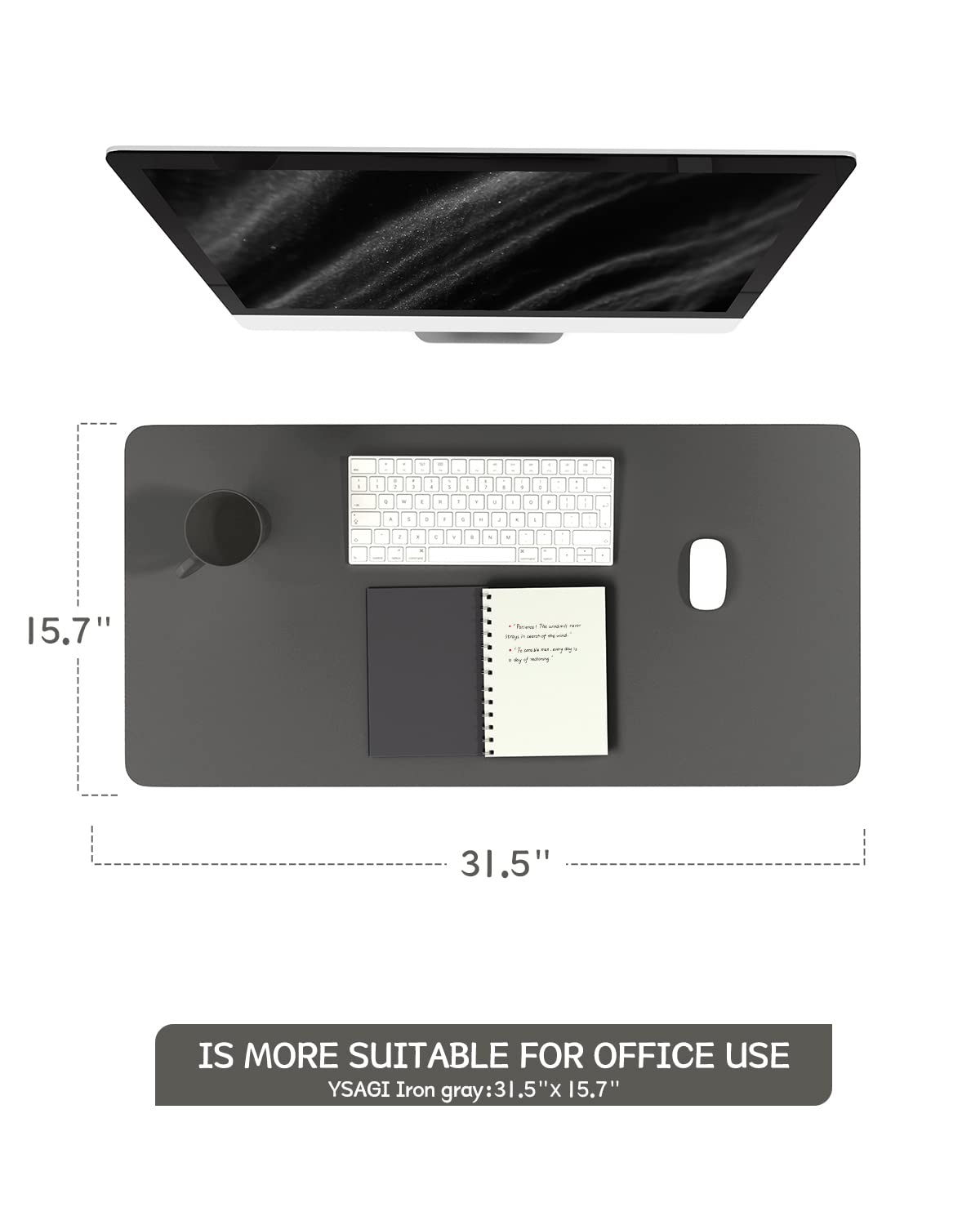 Premium Non-Slip Leather Desk Mat - Waterproof PVC Mouse Pad & Laptop Writing Surface (31.5