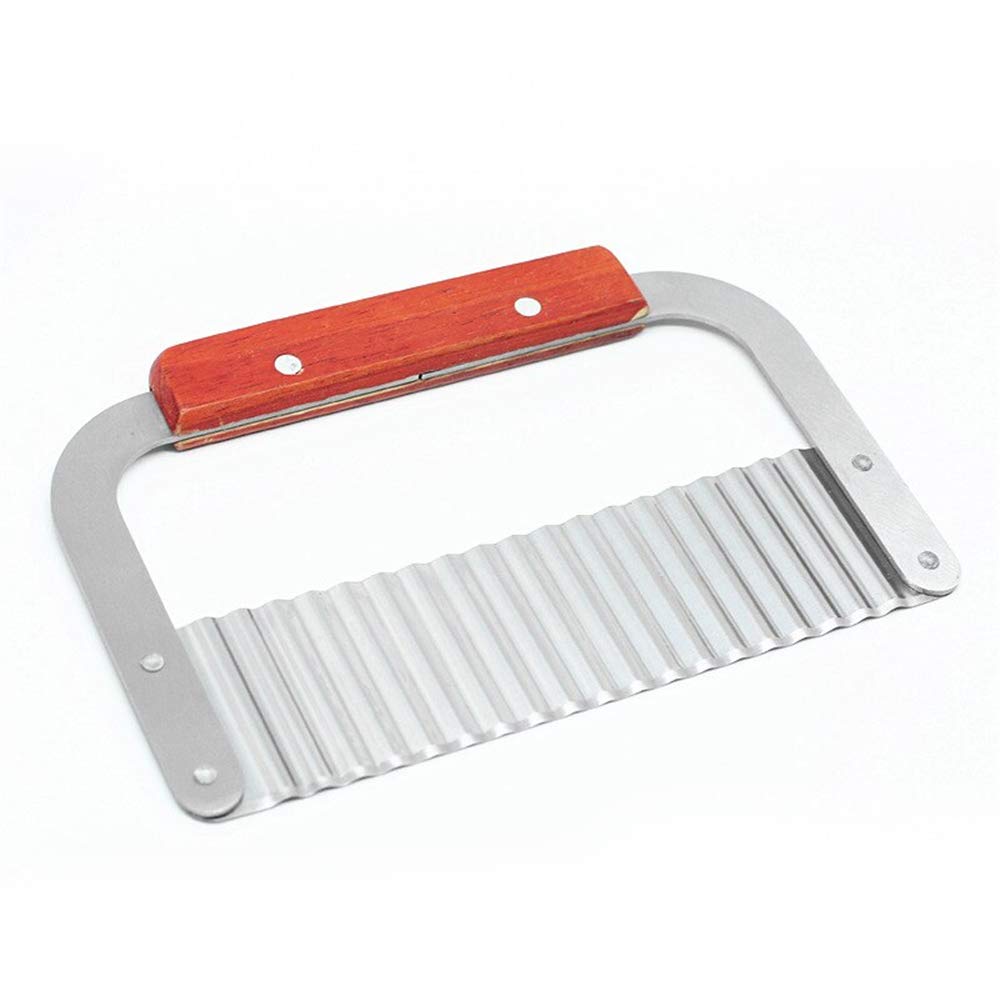2-Pack Crinkle Cut Vegetable & Potato Chip Cutter - Stainless Steel Wavy Fry Chipper for Homemade French Fries, Chips & Veggies - Perfect for Kitchen, BBQ, Picnics & Party Snack Prep