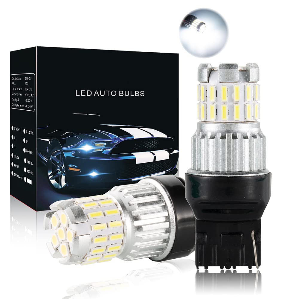 TOTMOX T20/7440 LED White Car Reverse Light Bulb - 6500K Bright Brake Tail Light, Turn Signal & Daytime Running Lamp for Enhanced Night Driving Safety | Perfect for Parking, Reversing & Signaling in Low Visibility Conditions