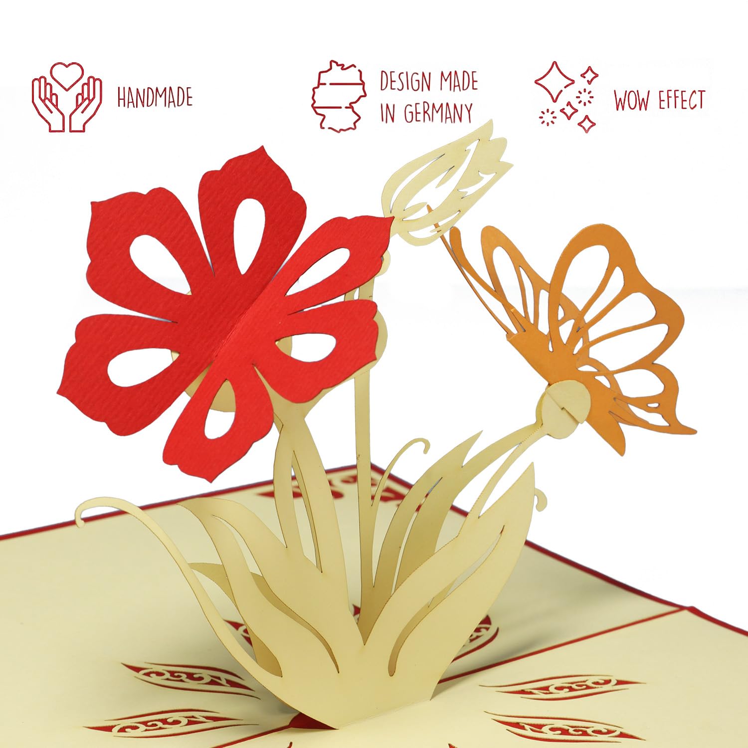 3D Pop-Up Greeting Card with Flowers & Butterflies - Birthday, Mother's Day, Anniversary Card - Perfect for Special Occasions & Gift Giving