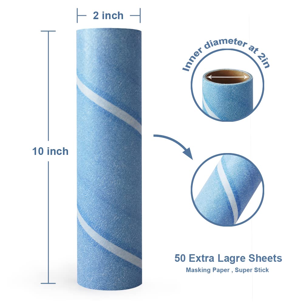 2 Pack Large Lint Roller Refills - Fits Most Mega & 10-Inch Wide Lint Rollers - Perfect for Pet Hair, Clothes & Furniture Cleaning
