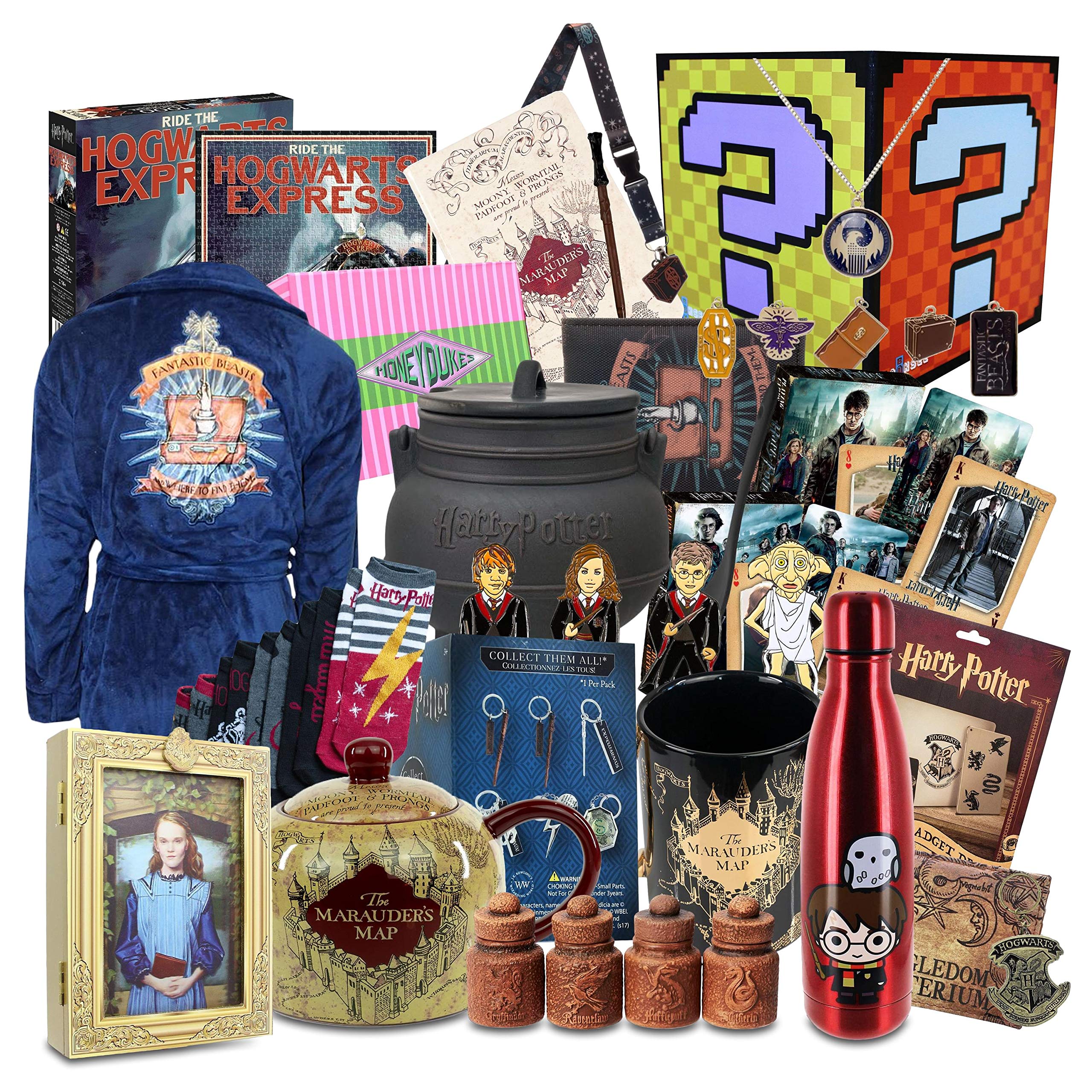 Harry Potter Mystery Gift Box - 18 Fun Collectibles & Merchandise (Value $325+) | Perfect for Fans, Gifts & Surprise Unboxing